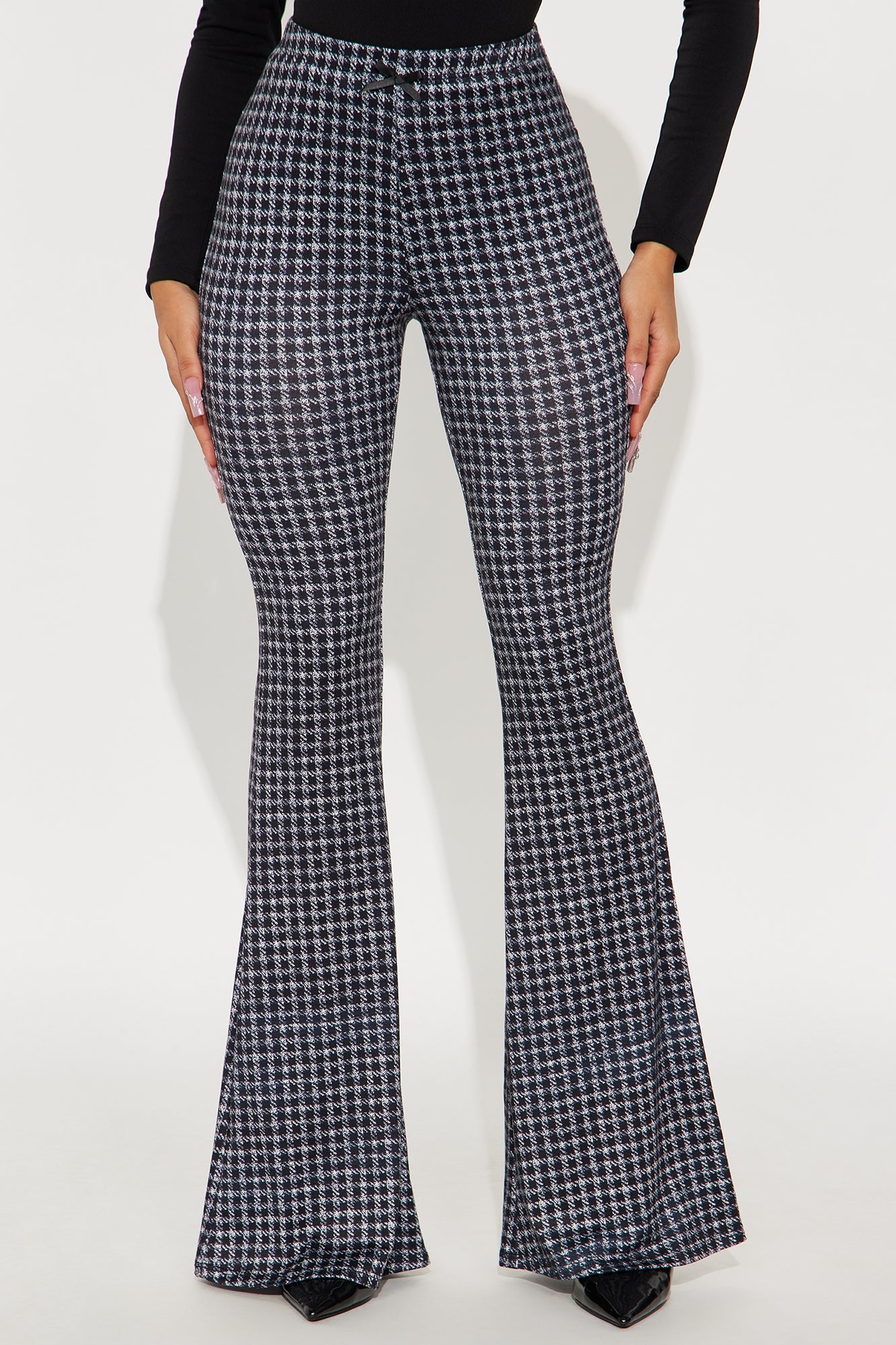 Kelly Gingham Flare Pant 32″ - Black/combo