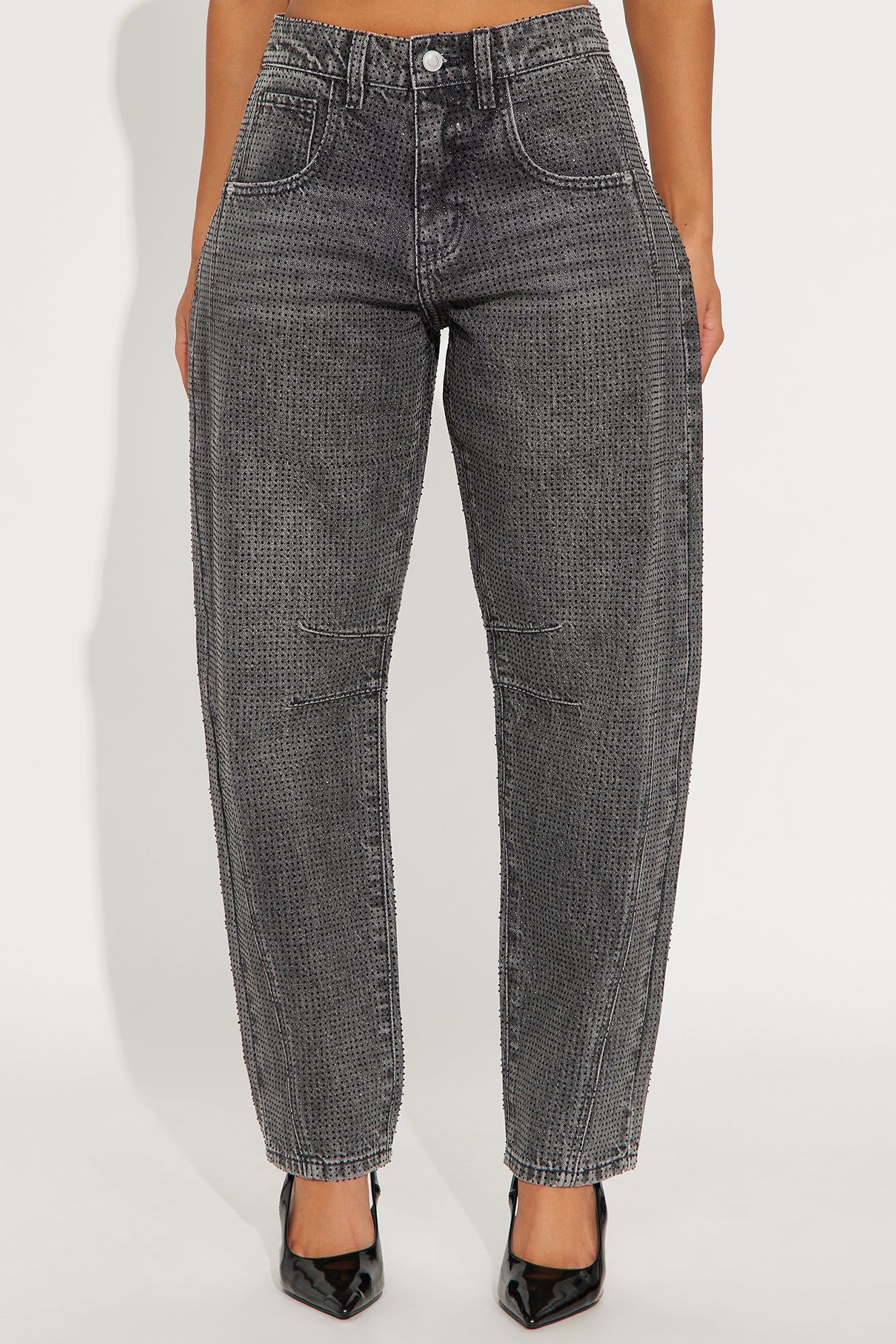 Razzle Dazzle Embellished Jeans - Grey