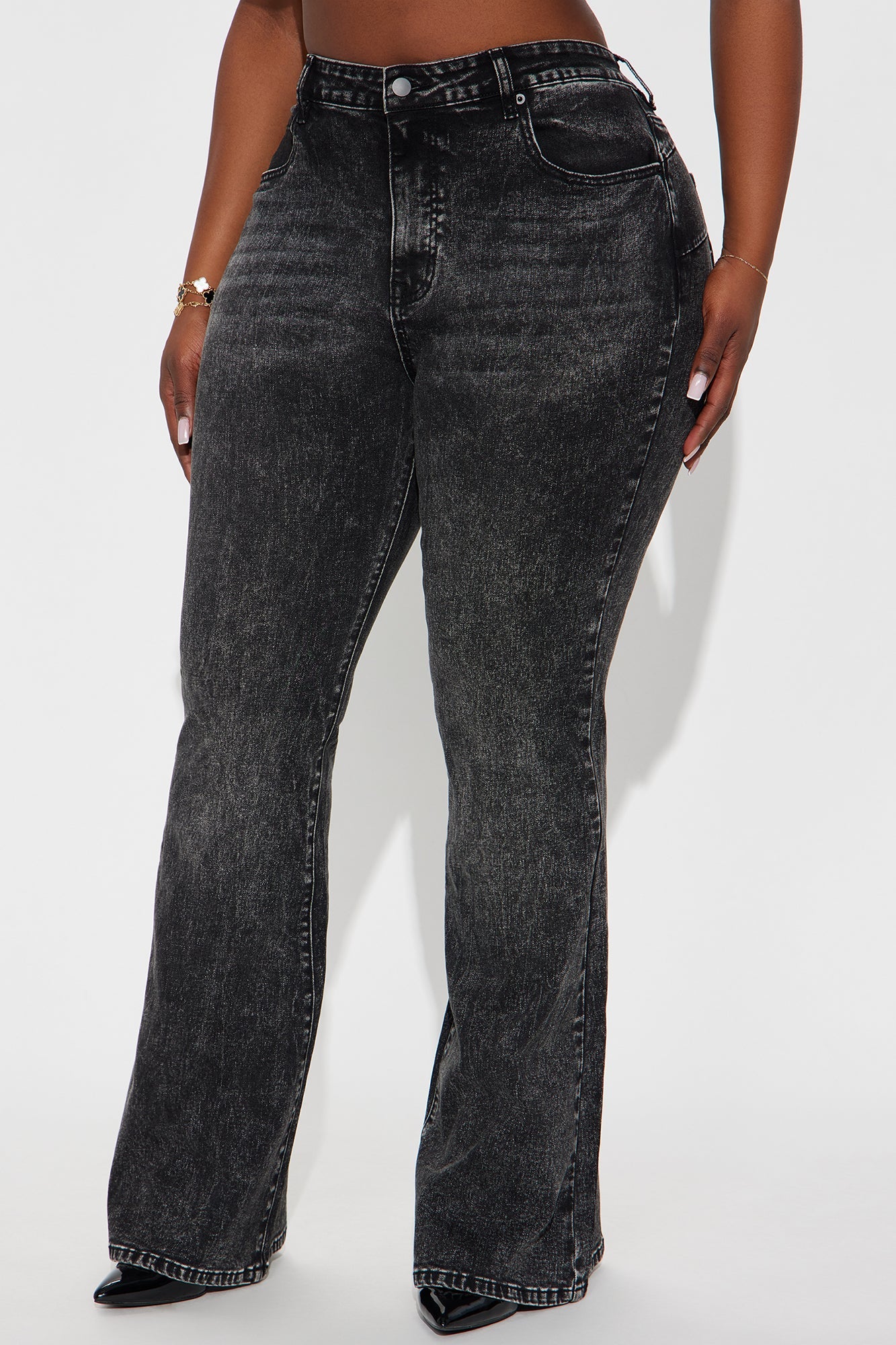 Gemma Sculpting Stretch Flare Jeans - Black