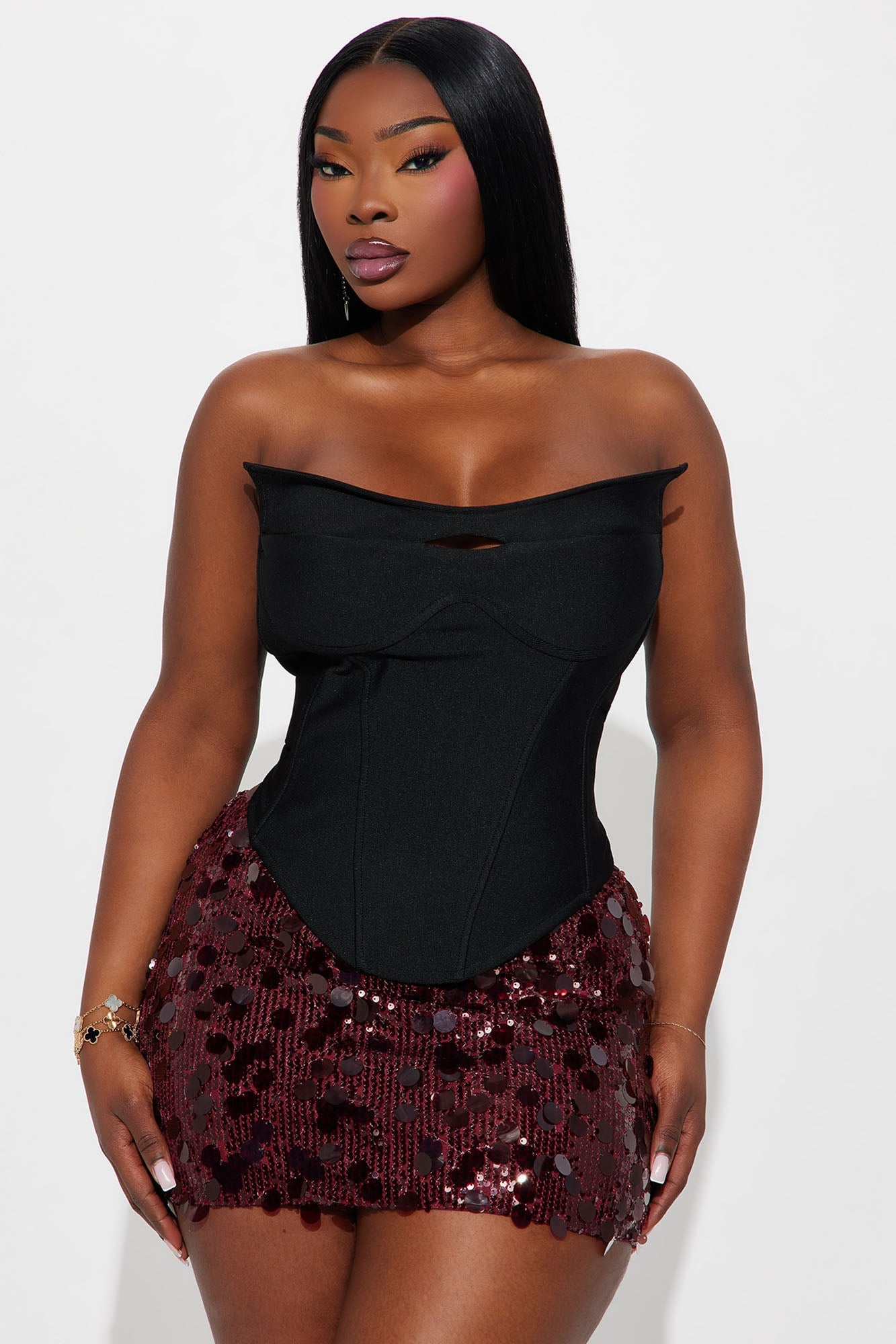 Christina Bandage Corset Top - Black