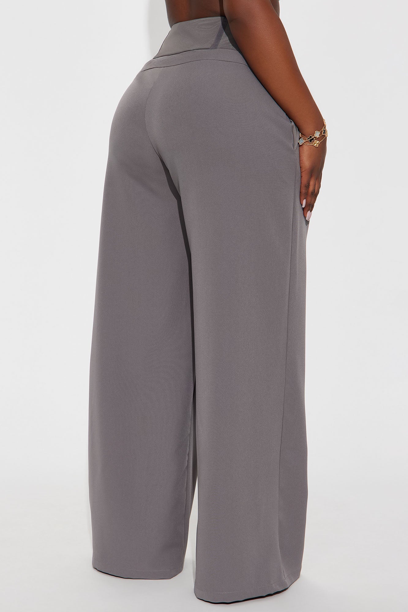 Lover Of Mine Corset Wide Leg Trouser Pant 33 - Grey