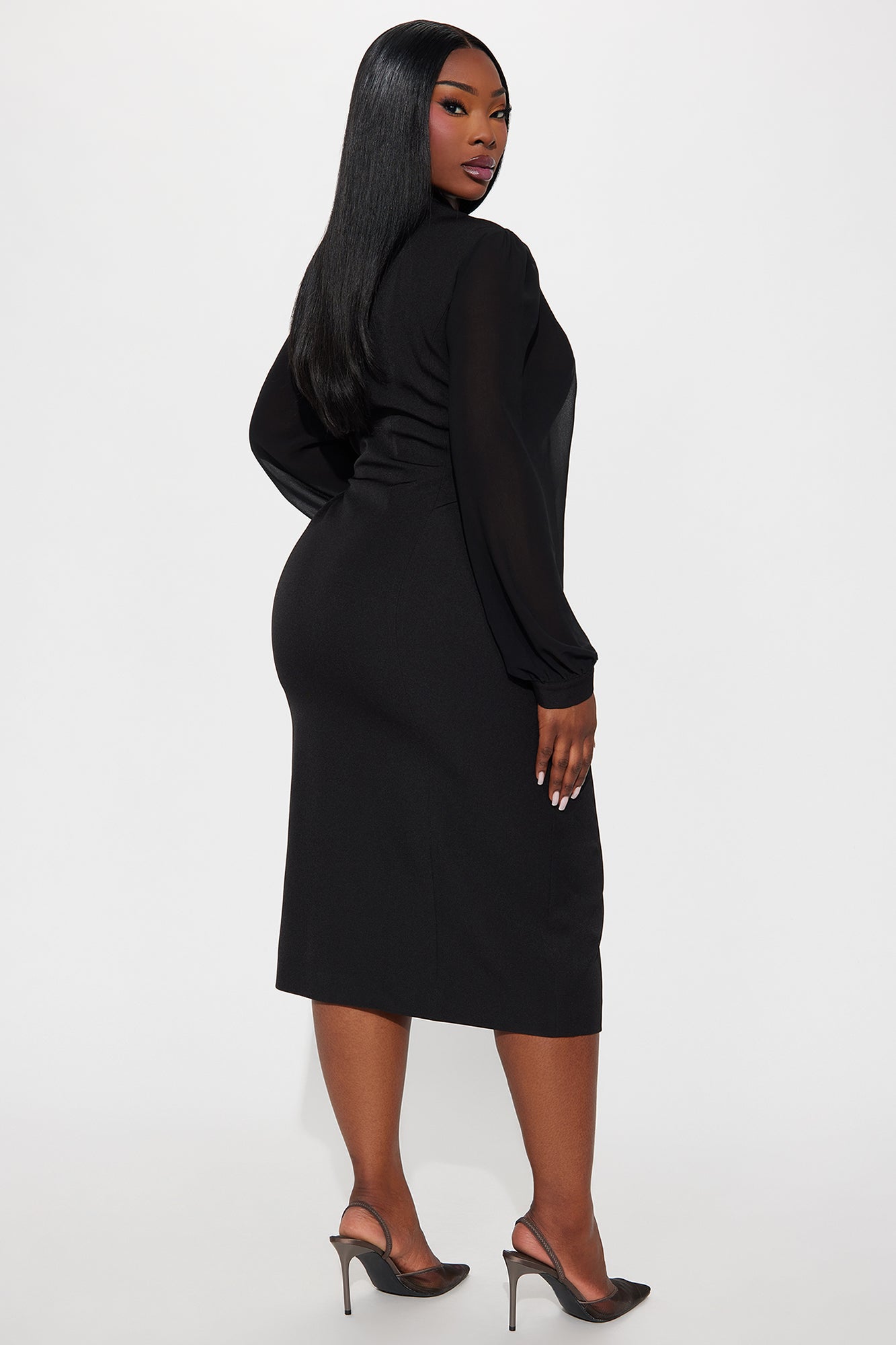 Standing On Business Blazer Midi Dress - Black