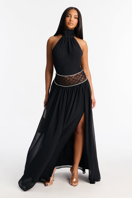 Rarity Backless Maxi Dress - Black