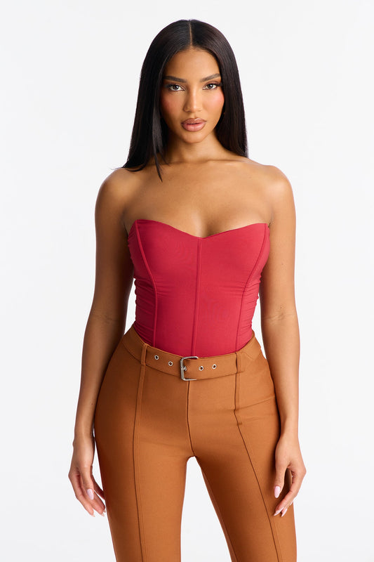 Street Lights Off Corset - DarkRed