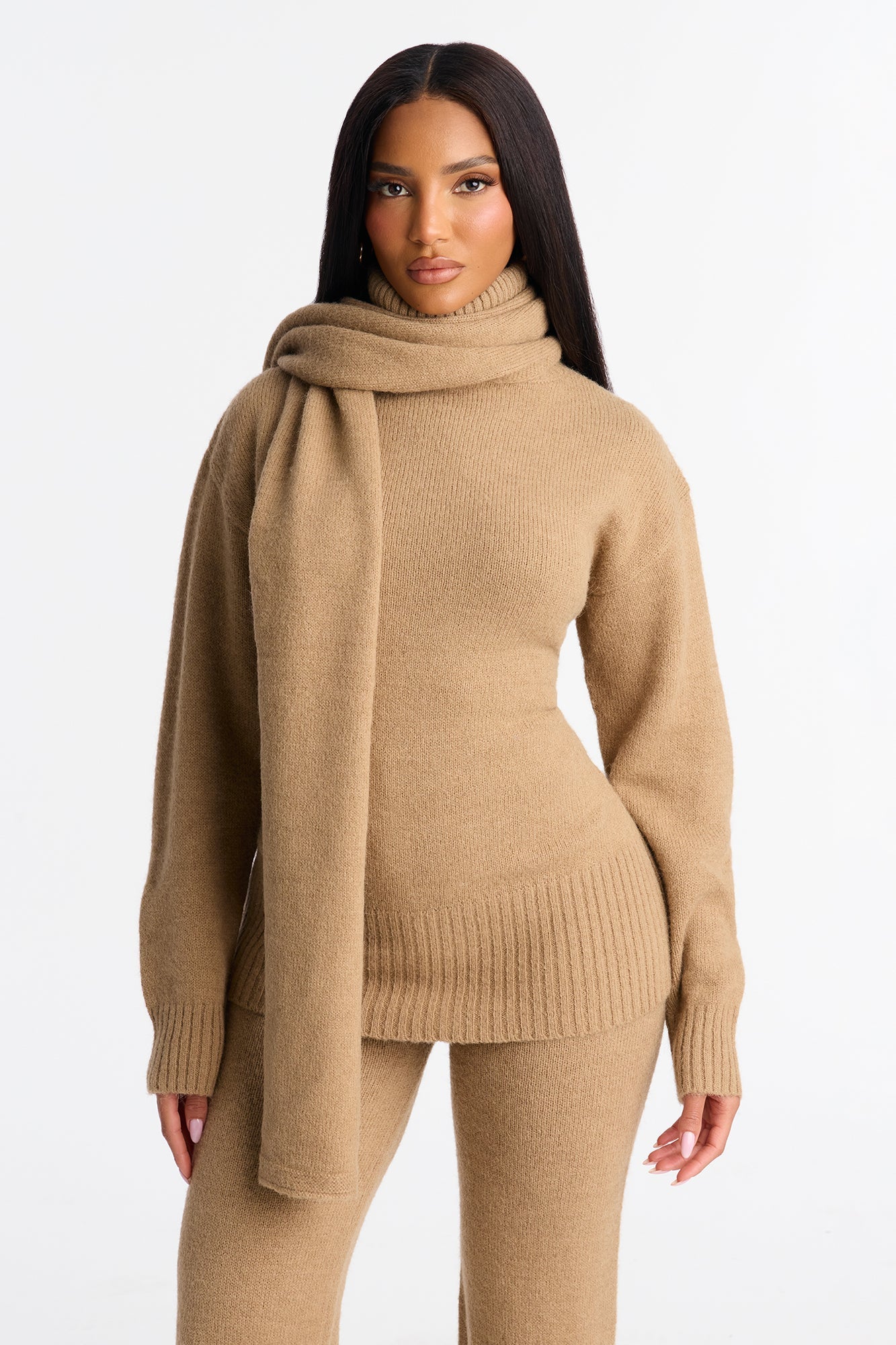 Sophie Sweater 3 Piece Pant Set - Taupe