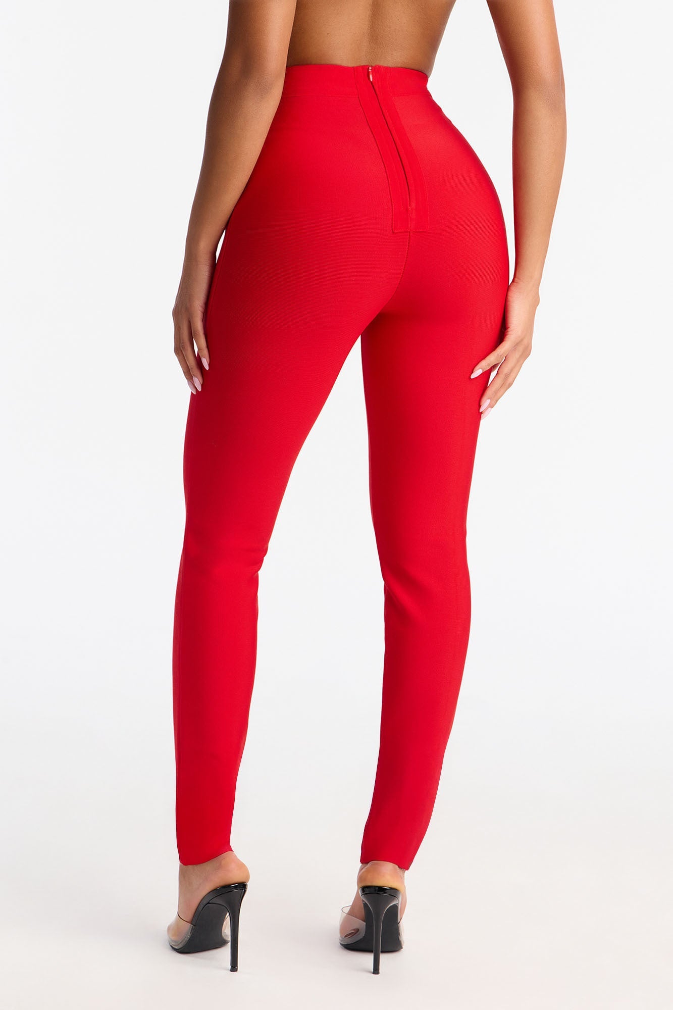 Serafina Bandage Skinny Pants 27″ - Red
