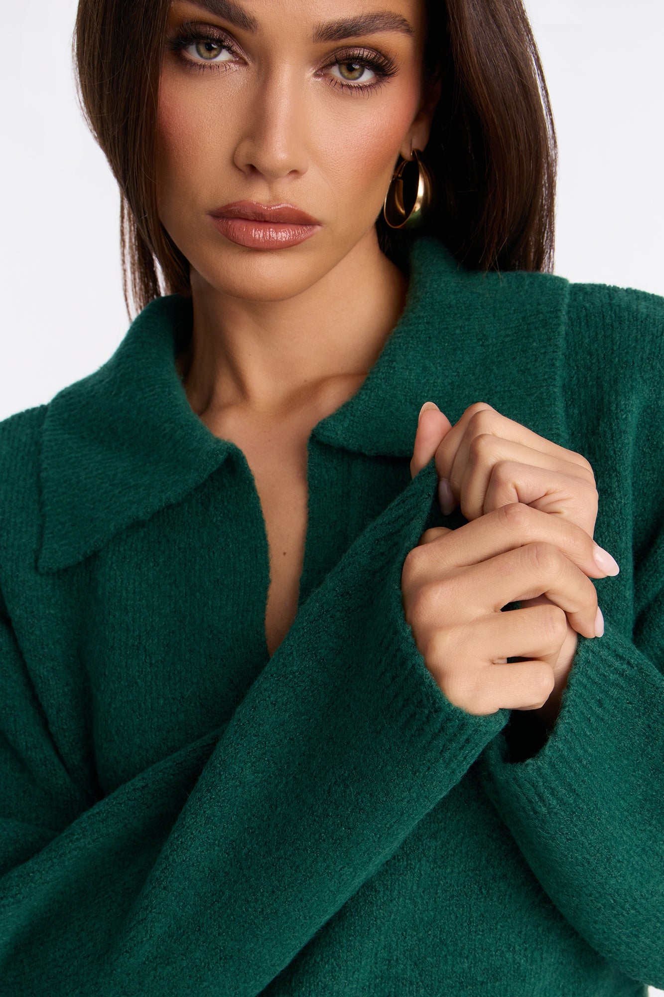 Tea Time Sweater Mini Dress - Emerald