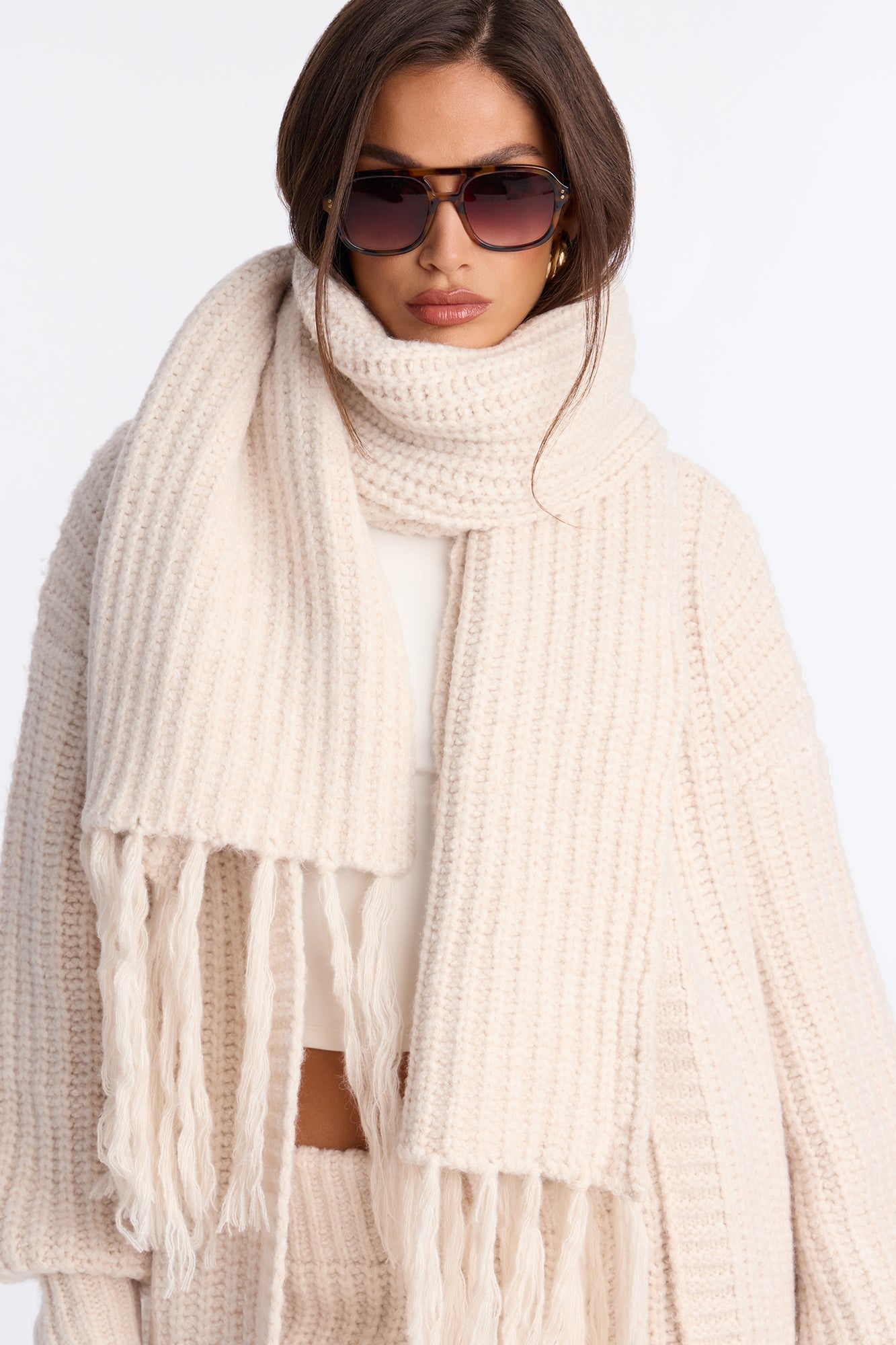 Gabby Sweater 3 Piece Skirt Set - Cream