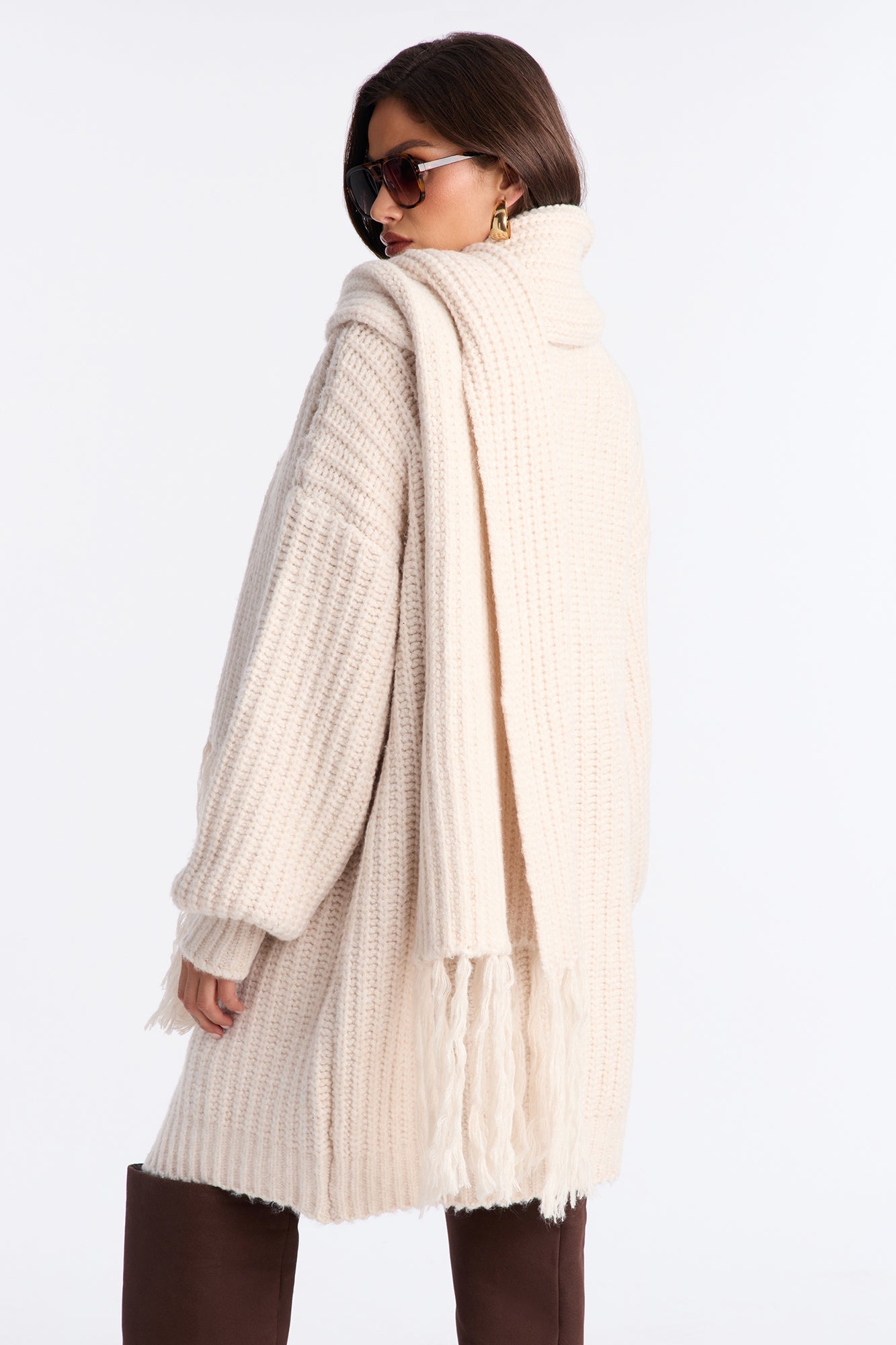 Gabby Sweater 3 Piece Skirt Set - Cream