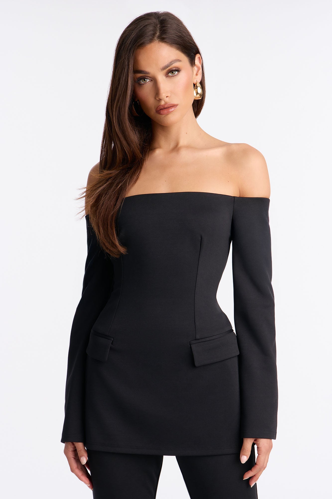 Make A Statement Off Shoulder Pant Set - Black