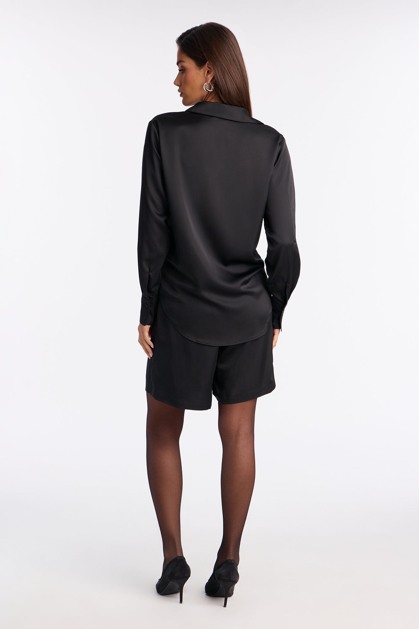 Big Moves Satin Short Set - Black