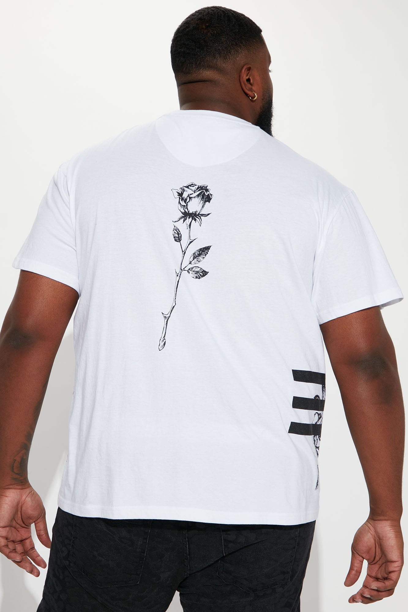 Black Roses Short Sleeve Tee - White