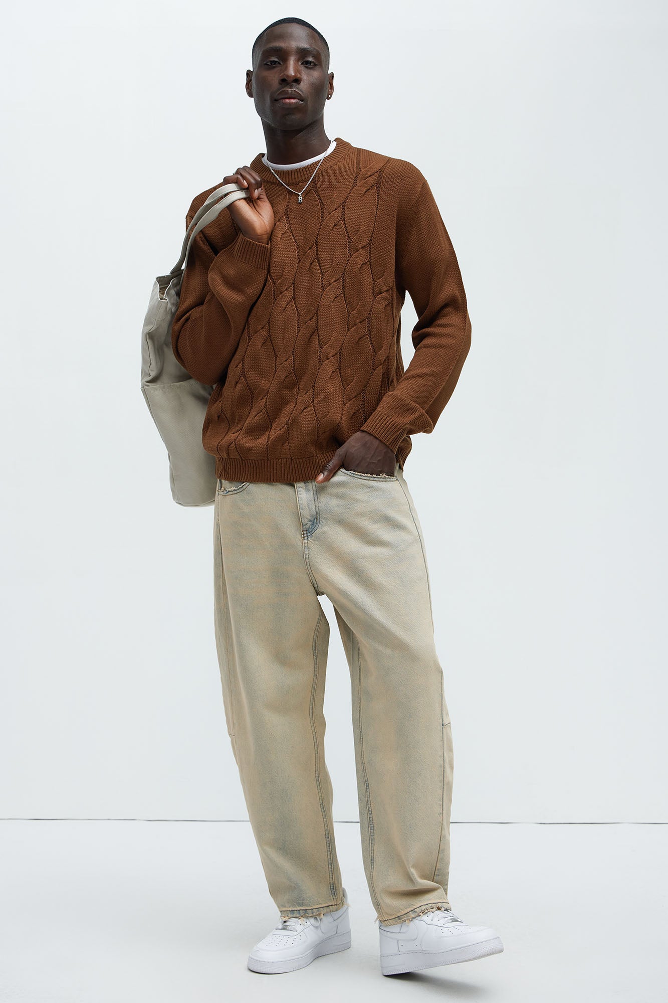 Make The Call Crewneck Sweater - Brown