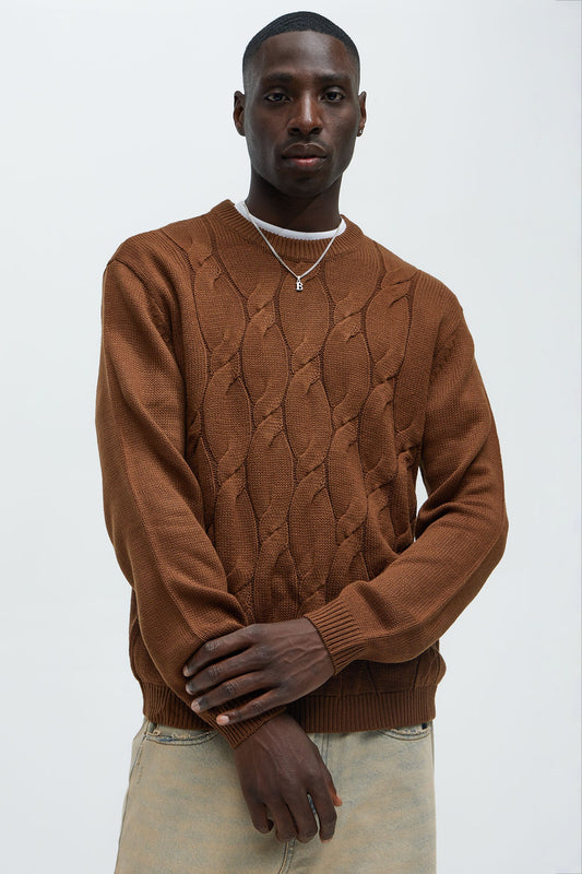 Make The Call Crewneck Sweater - Brown