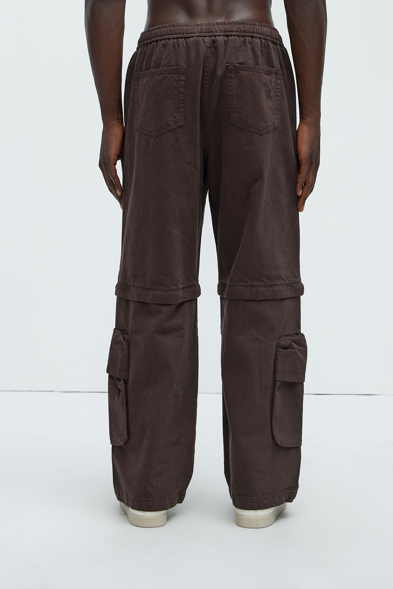 Maybe Next Time Zip Off Baggy Cargo Pants - Brown