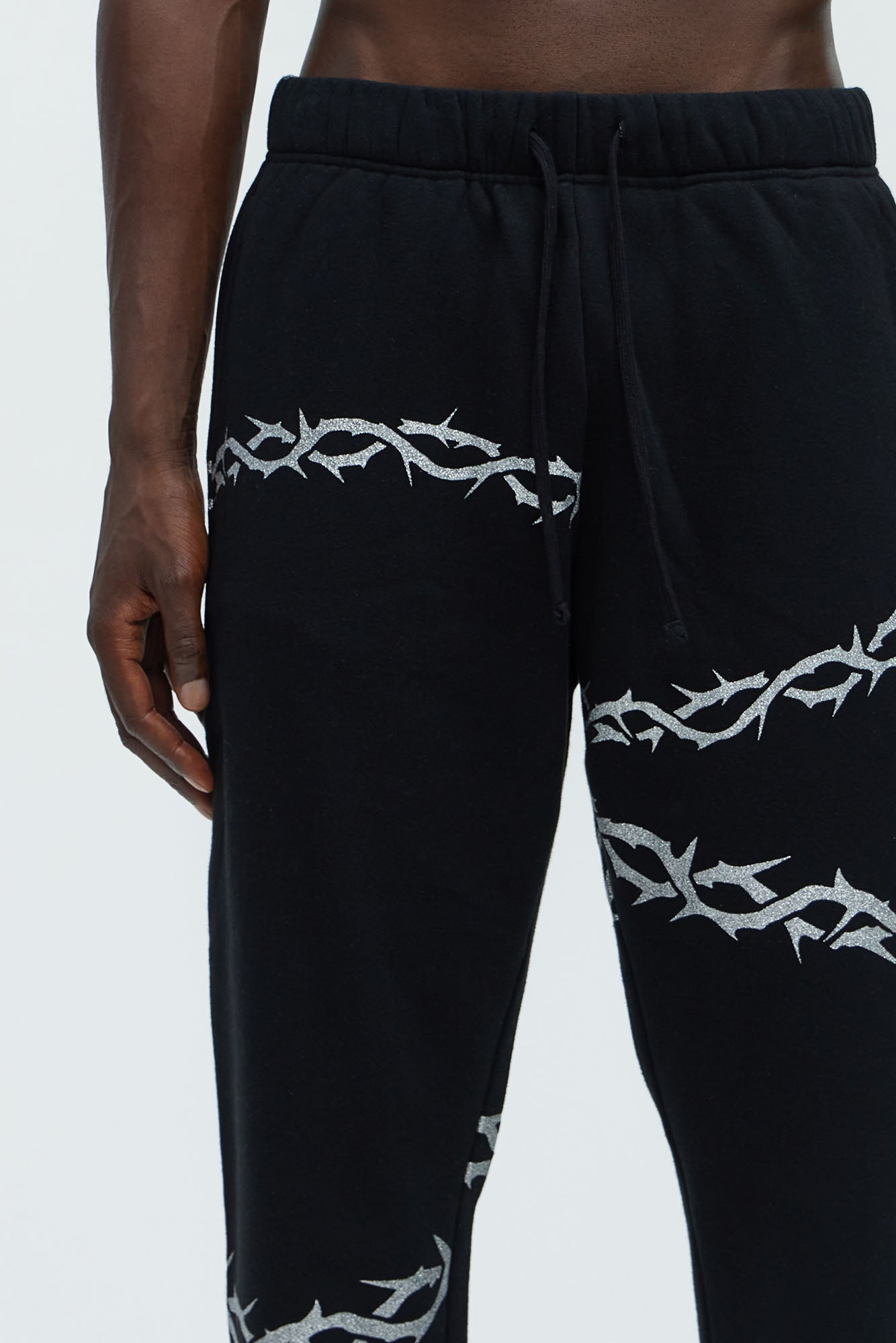 Tyson Barbed Wire Oversized Heavy Jogger - Black