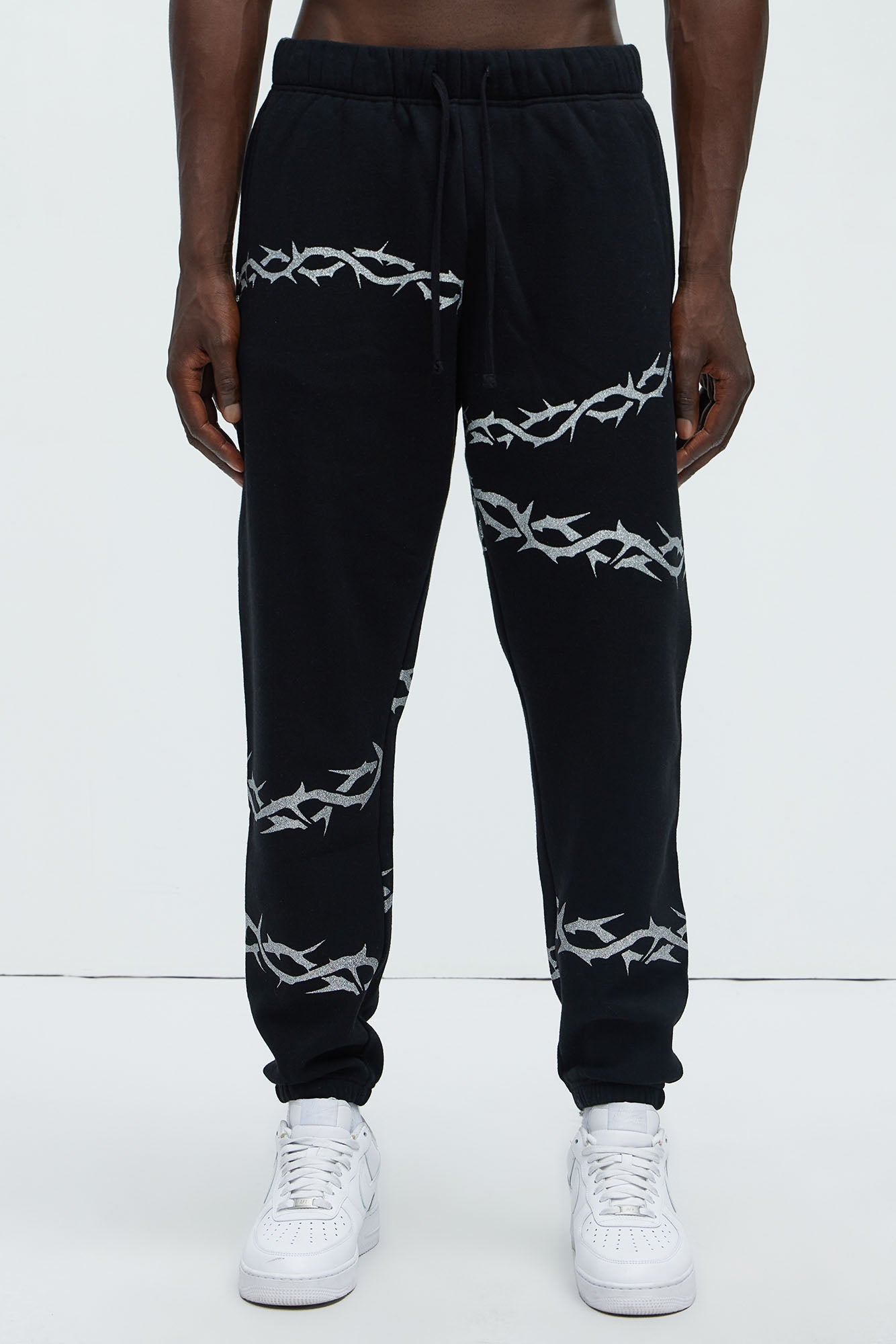 Tyson Barbed Wire Oversized Heavy Jogger - Black