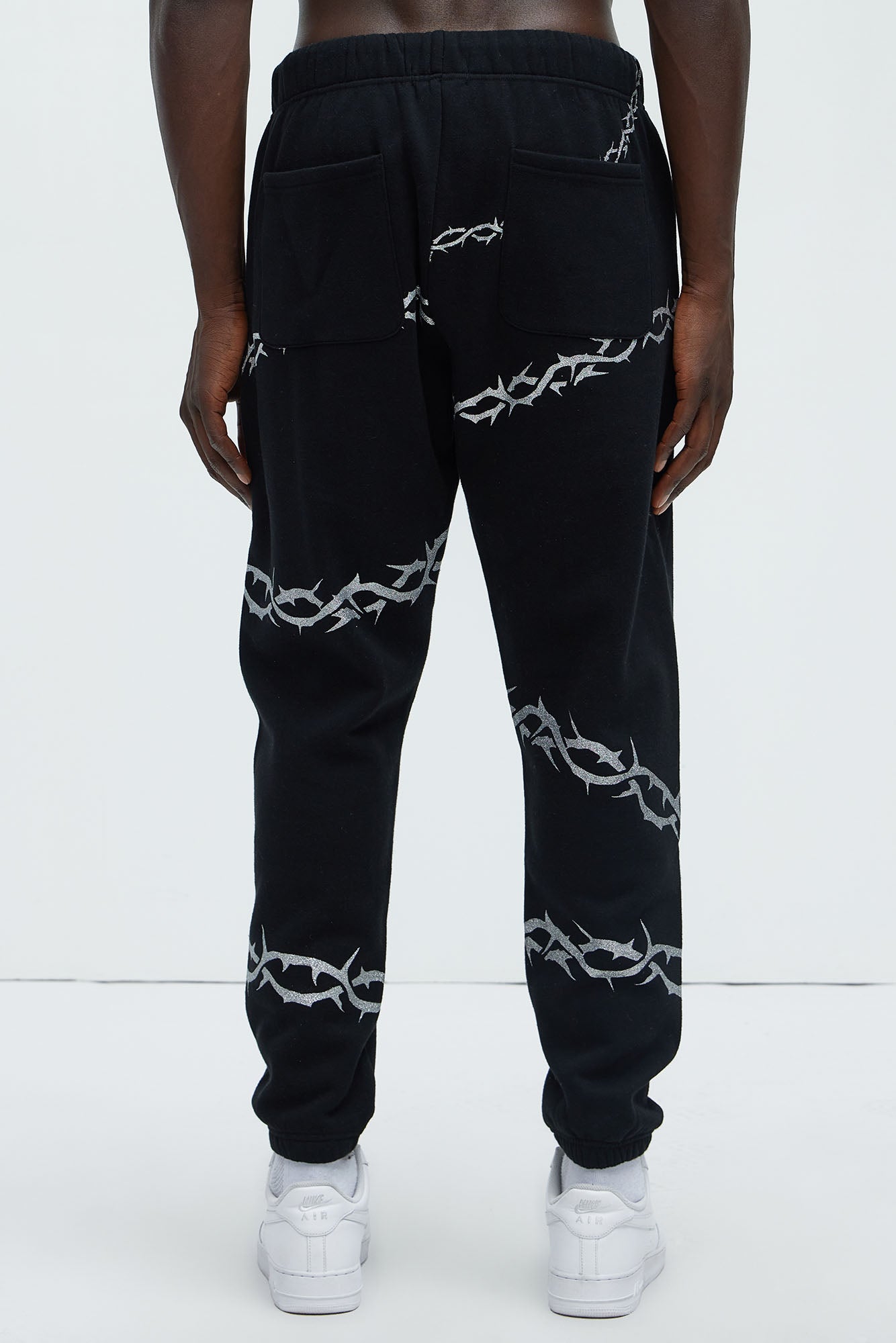 Tyson Barbed Wire Oversized Heavy Jogger - Black