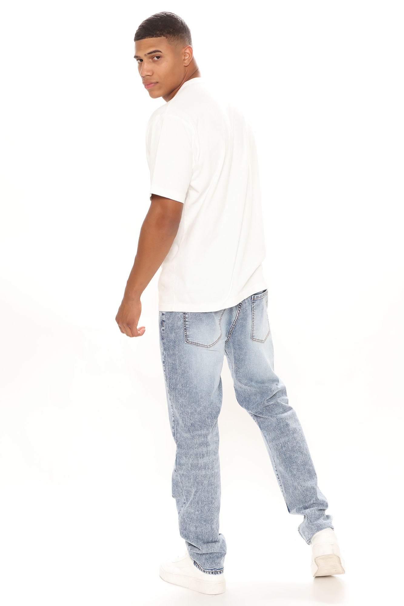 Mike Straight Taper Jeans - Bleach Blue Wash