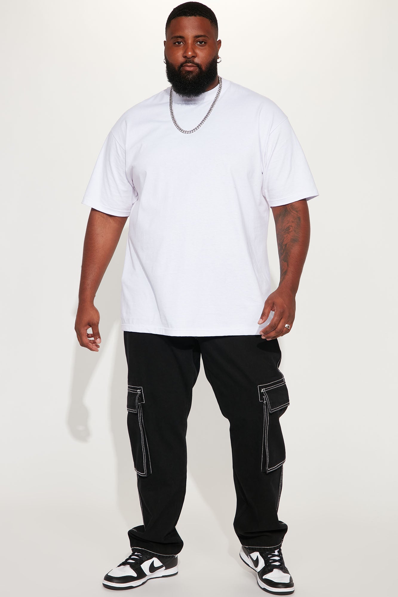 Contrast Lining Carpenter Straight Jeans - Black