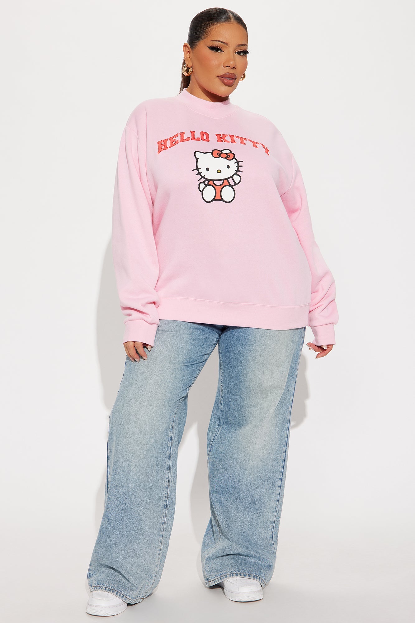 Hello Kitty Fleece Mock Neck Sweatshirt - Pink