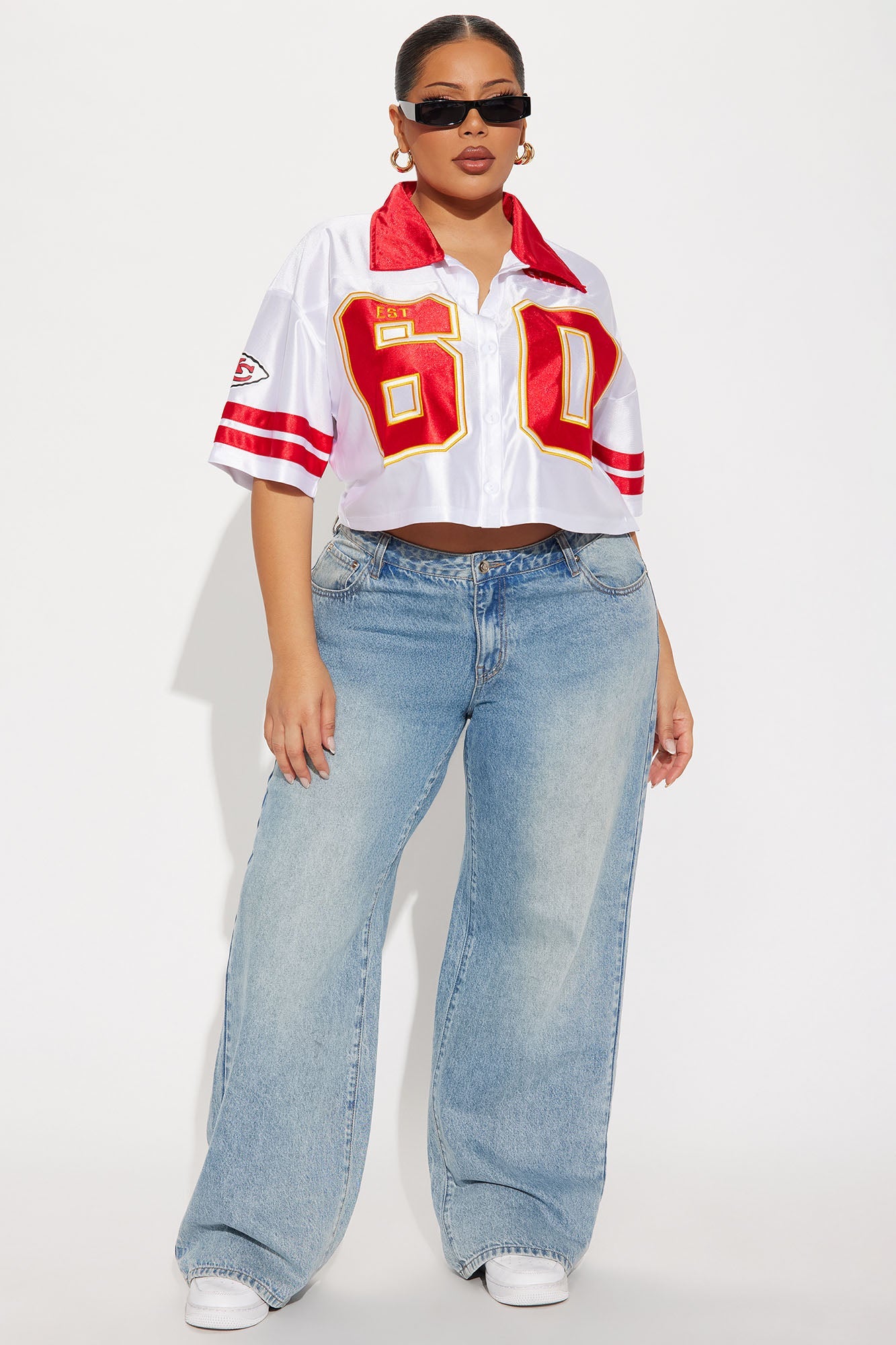 NFL Kansas City Chiefs Cropped Shirt - White/combo
