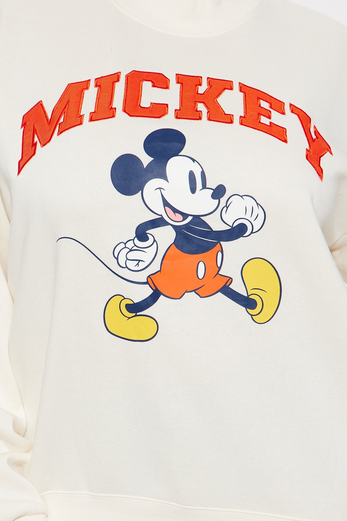 Mickey Mouse Fleece Mock Neck Sweatshirt - Cream