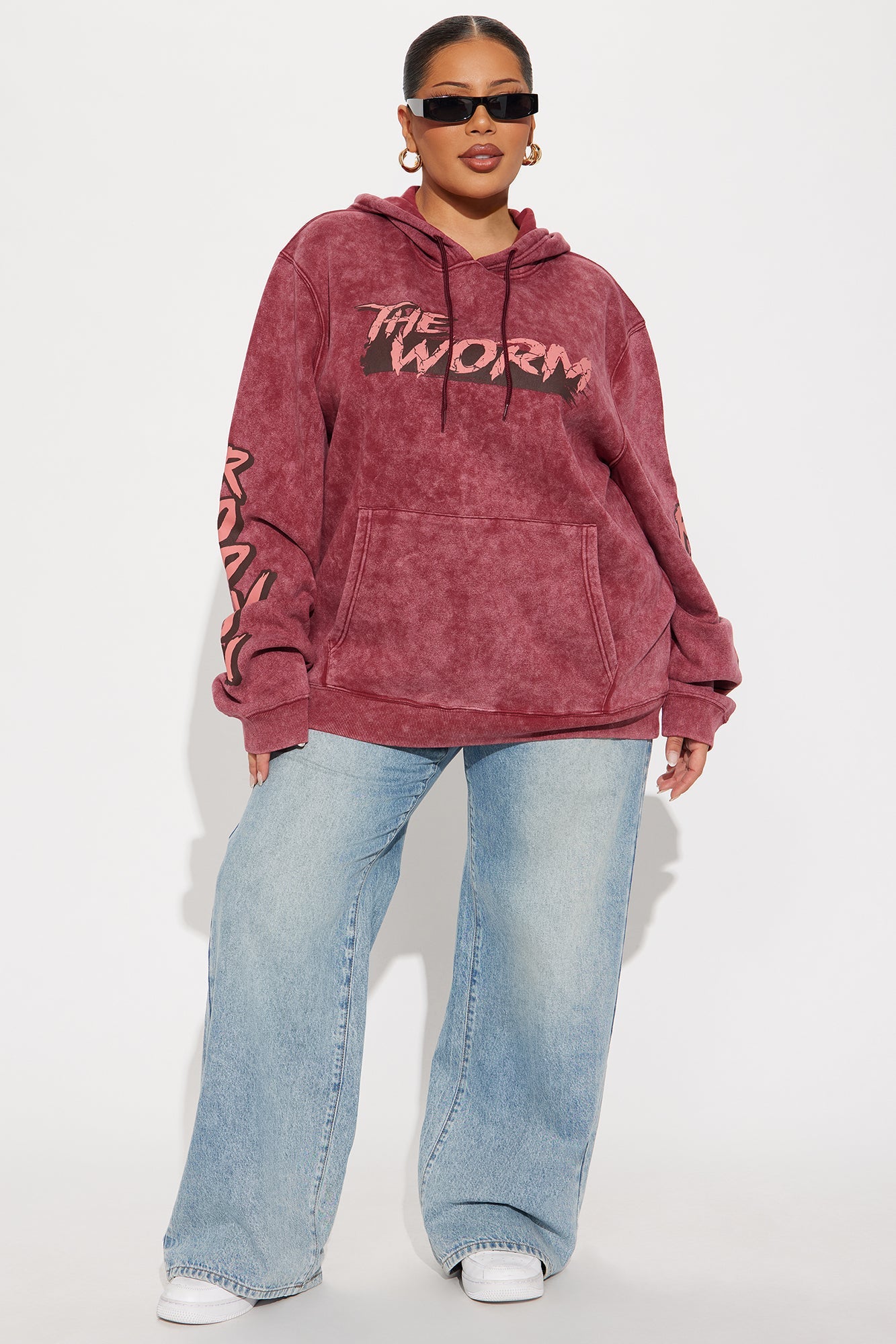 Dennis Rodman The Worm Washed Hoodie - Burgundy