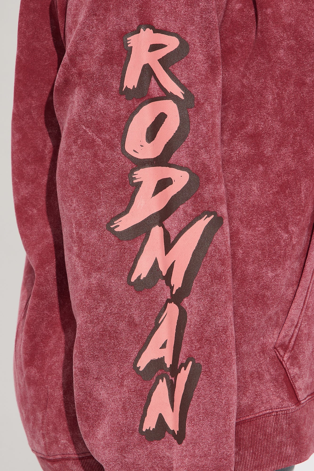 Dennis Rodman The Worm Washed Hoodie - Burgundy