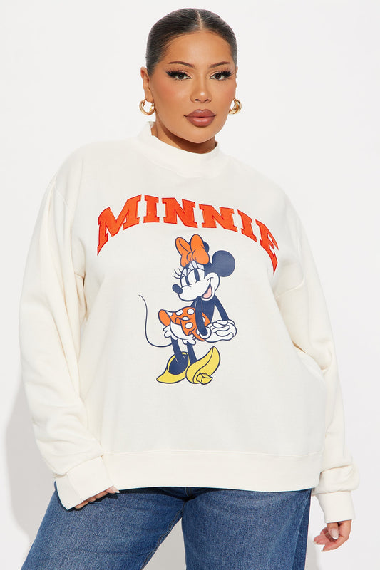 Minnie Mouse Fleece Mock Neck Sweatshirt - Cream