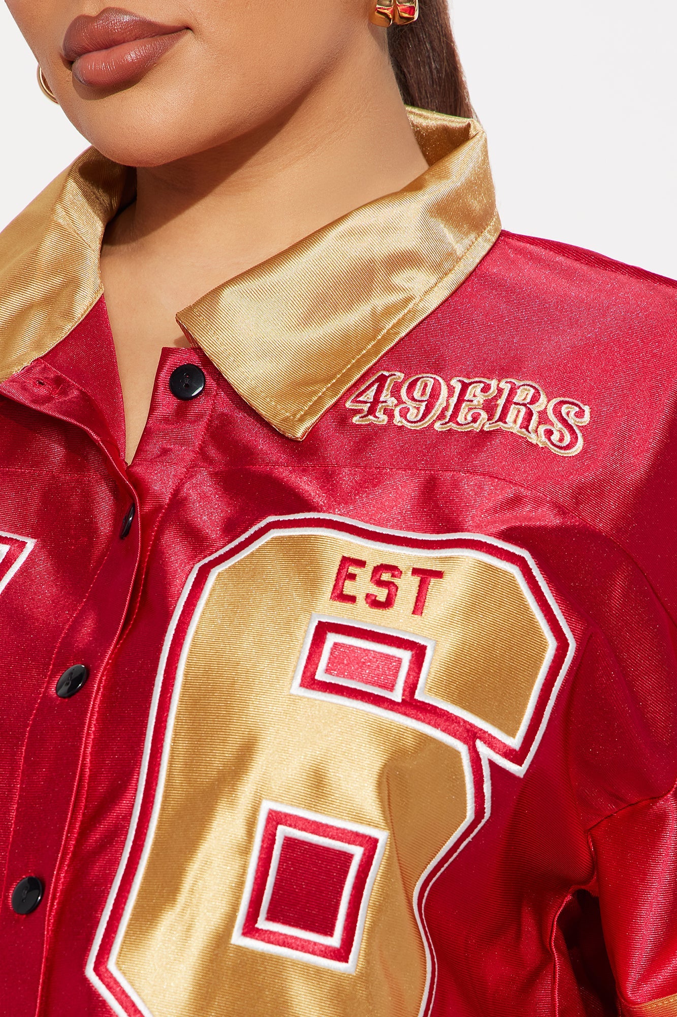 NFL San Francisco 49ers Cropped Shirt - Red/combo