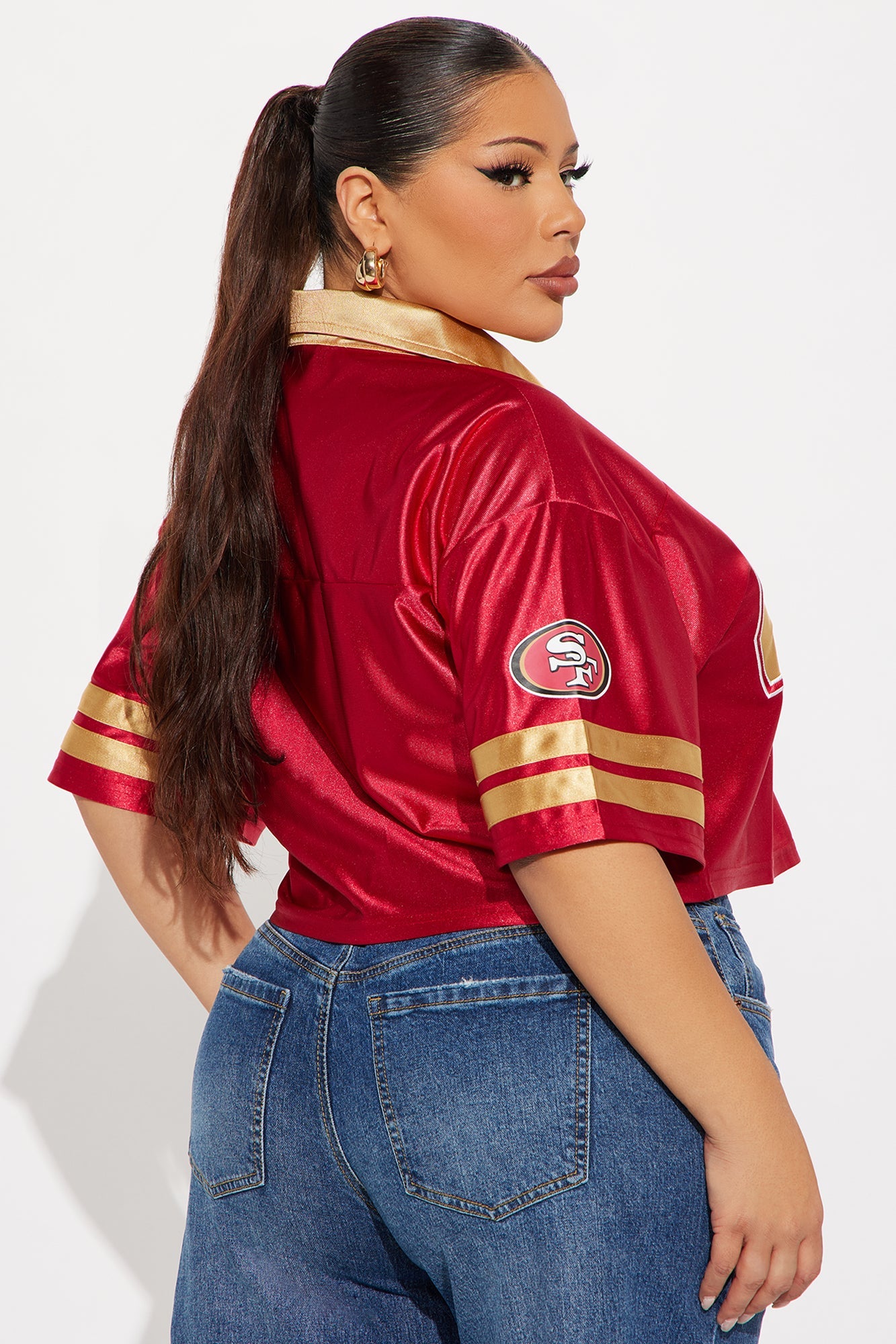 NFL San Francisco 49ers Cropped Shirt - Red/combo