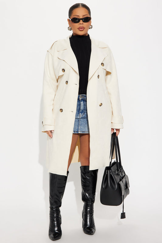 Hailey Belted Trench Coat - Beige