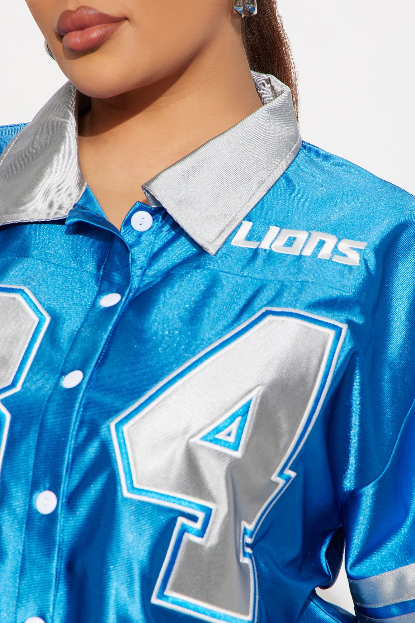 NFL Detroit Lions Cropped Shirt - Blue/combo