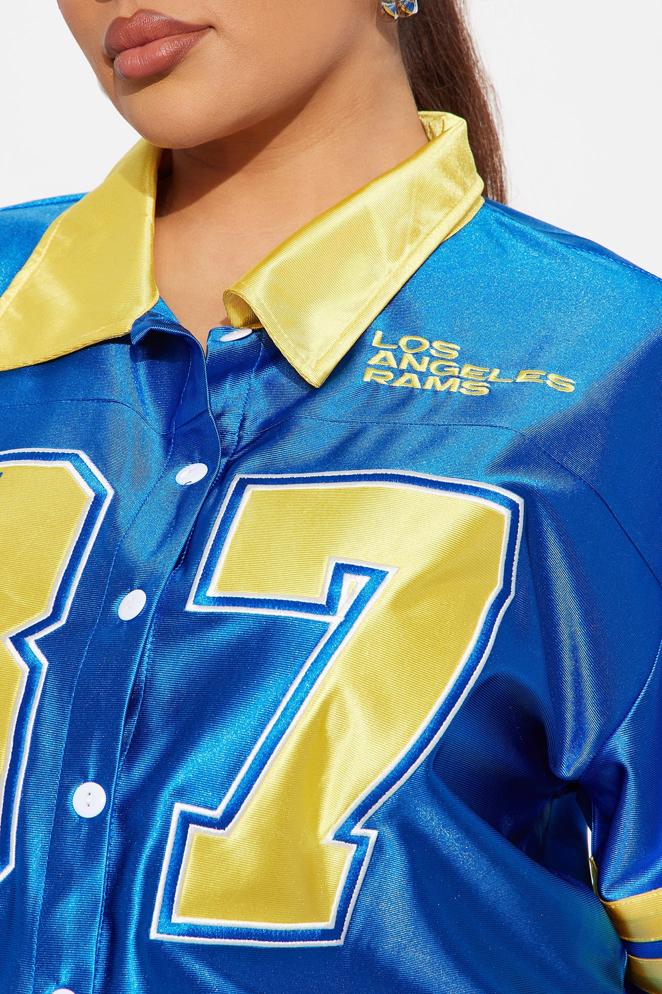 NFL LA Rams Cropped Shirt - Royal/combo