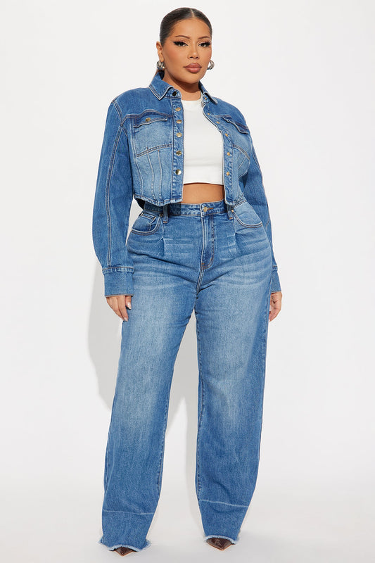 Pasadena Wide Leg Jeans - Medium Wash