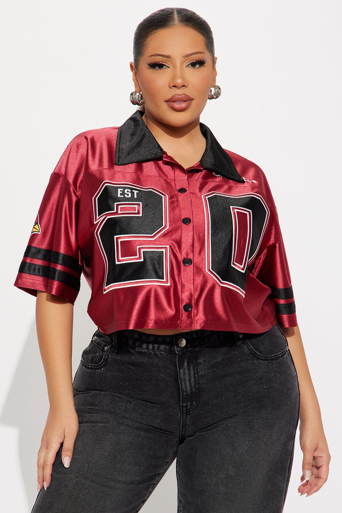 NFL Arizona Cardinals Cropped Shirt - Red