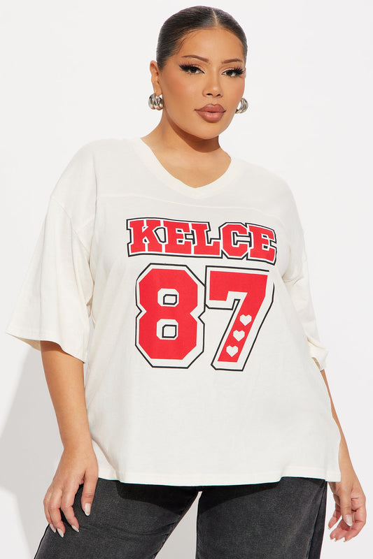 Travis Kelce Jersey - Cream
