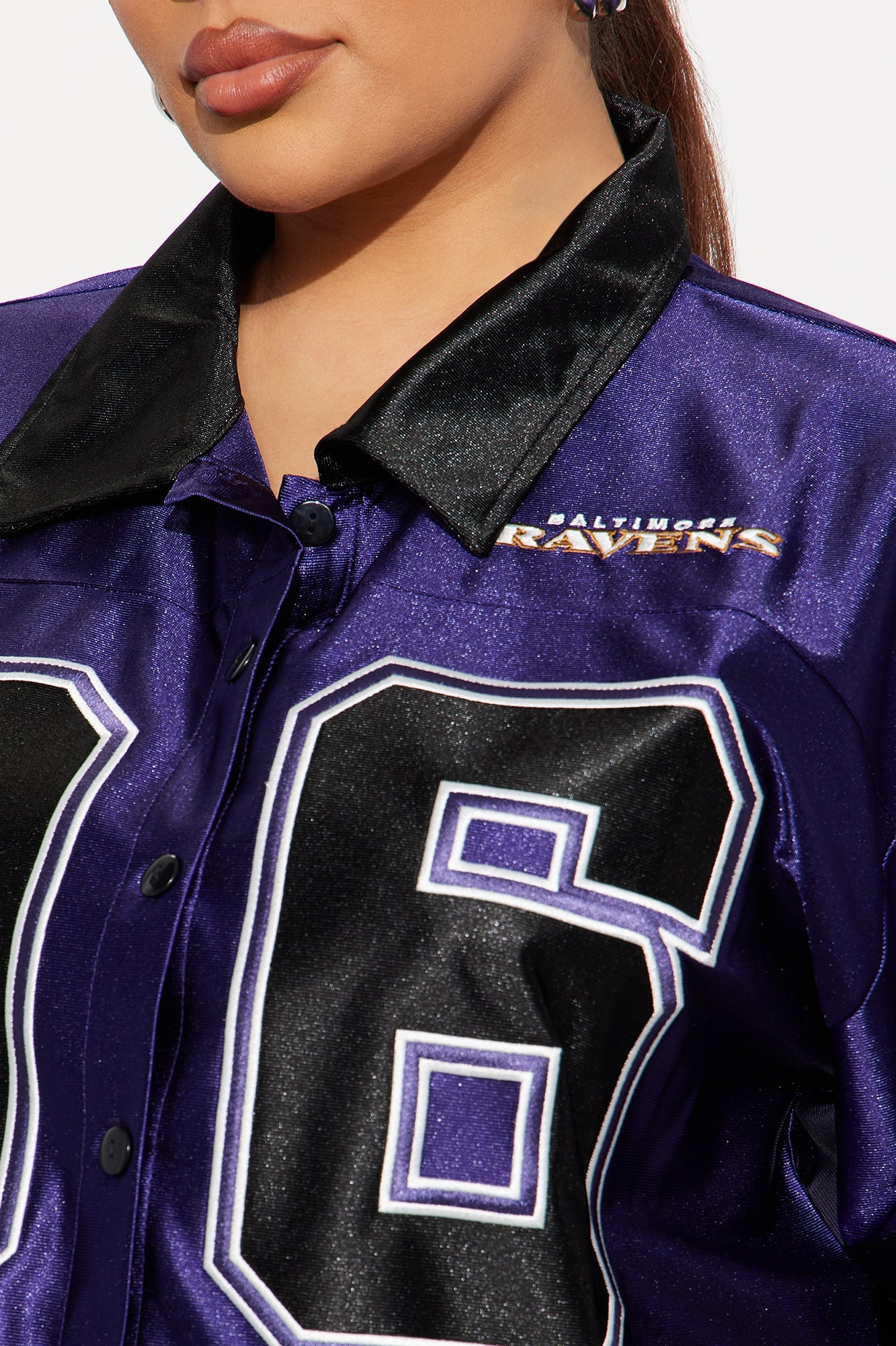 NFL Baltimore Ravens Cropped Shirt - Purple/combo