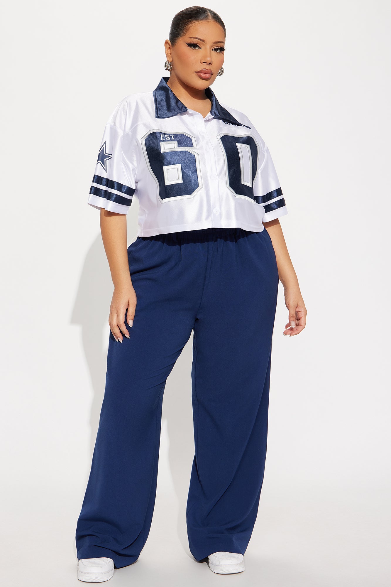 NFL Cropped Dallas Cowboys Shirt - White/combo