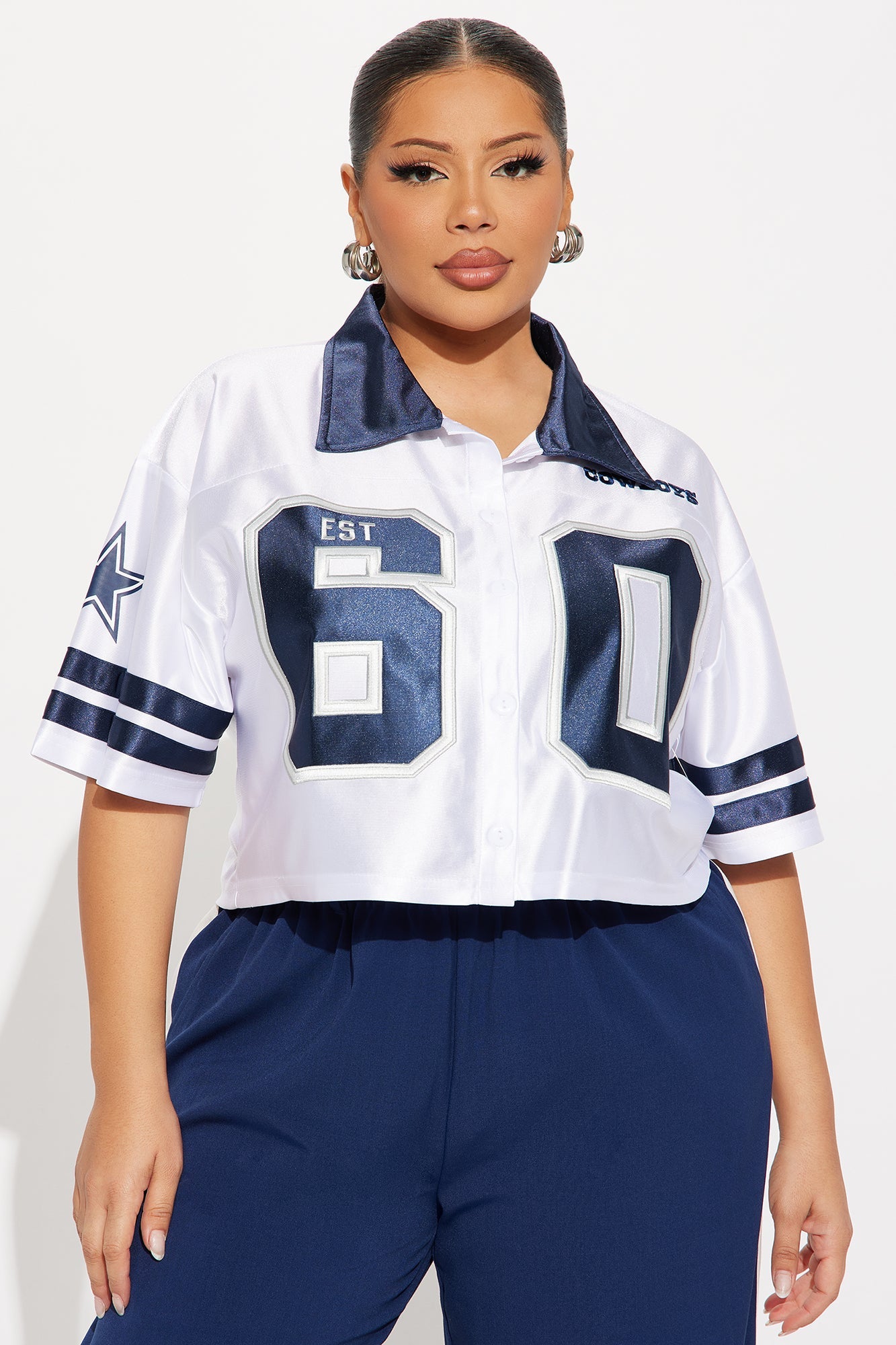 NFL Cropped Dallas Cowboys Shirt - White/combo