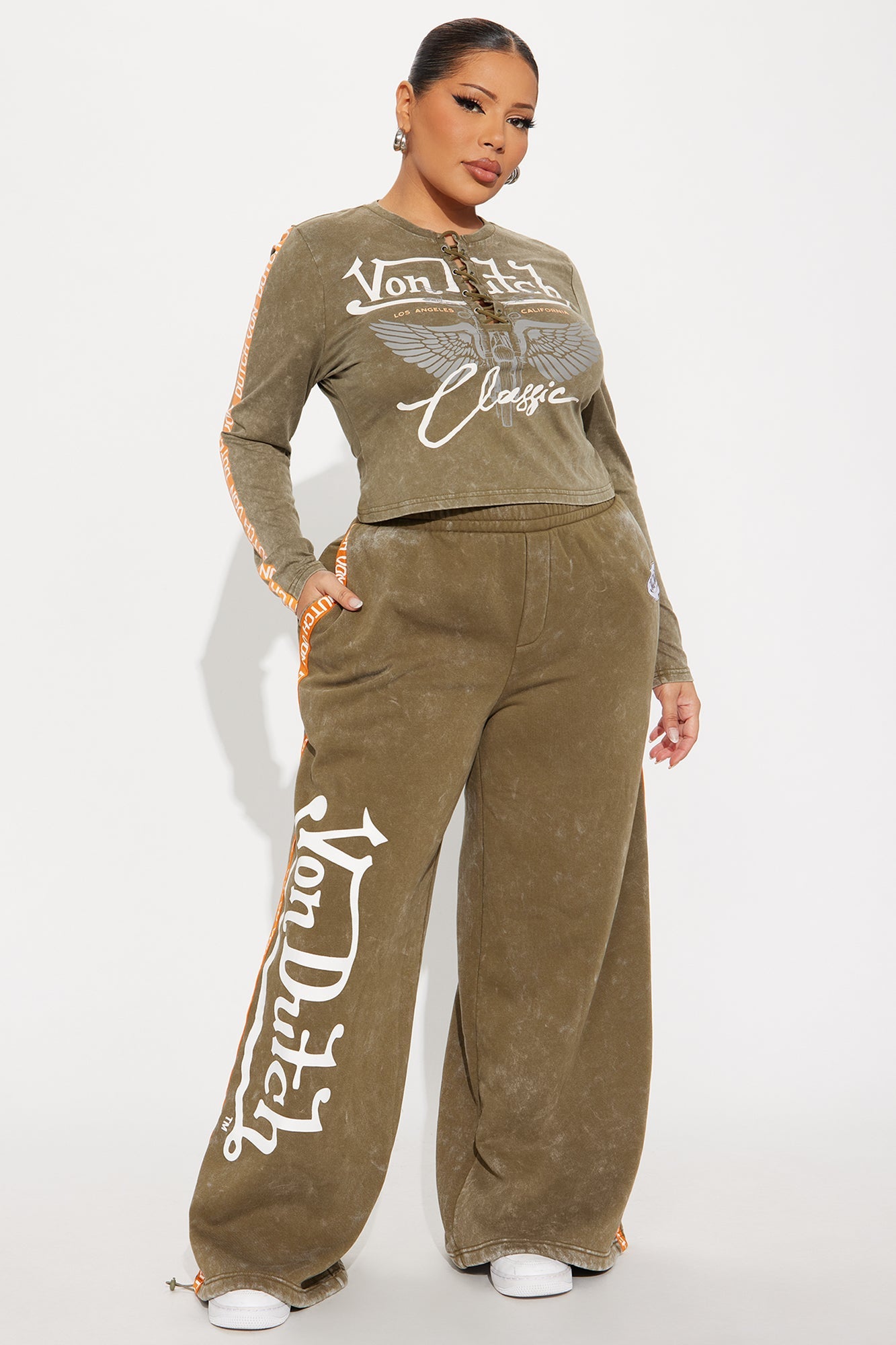 Von Dutch Washed Pants - Olive