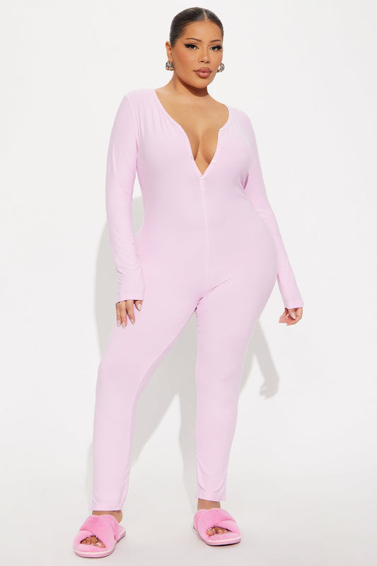 Oh Santa Baby PJ Jumpsuit Onesie - Pink