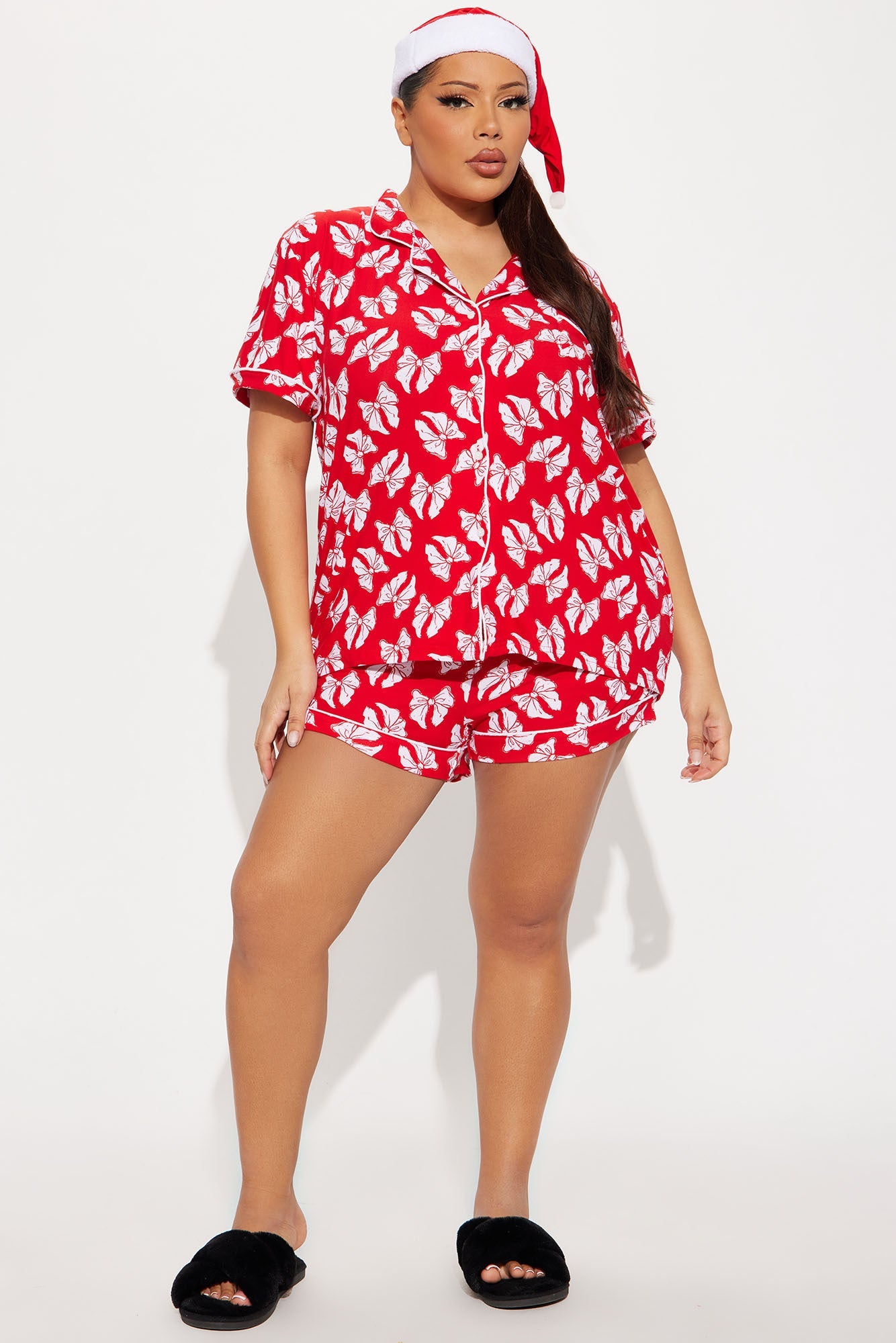 Christmas Present 3 Piece PJ Short Set - Red/White