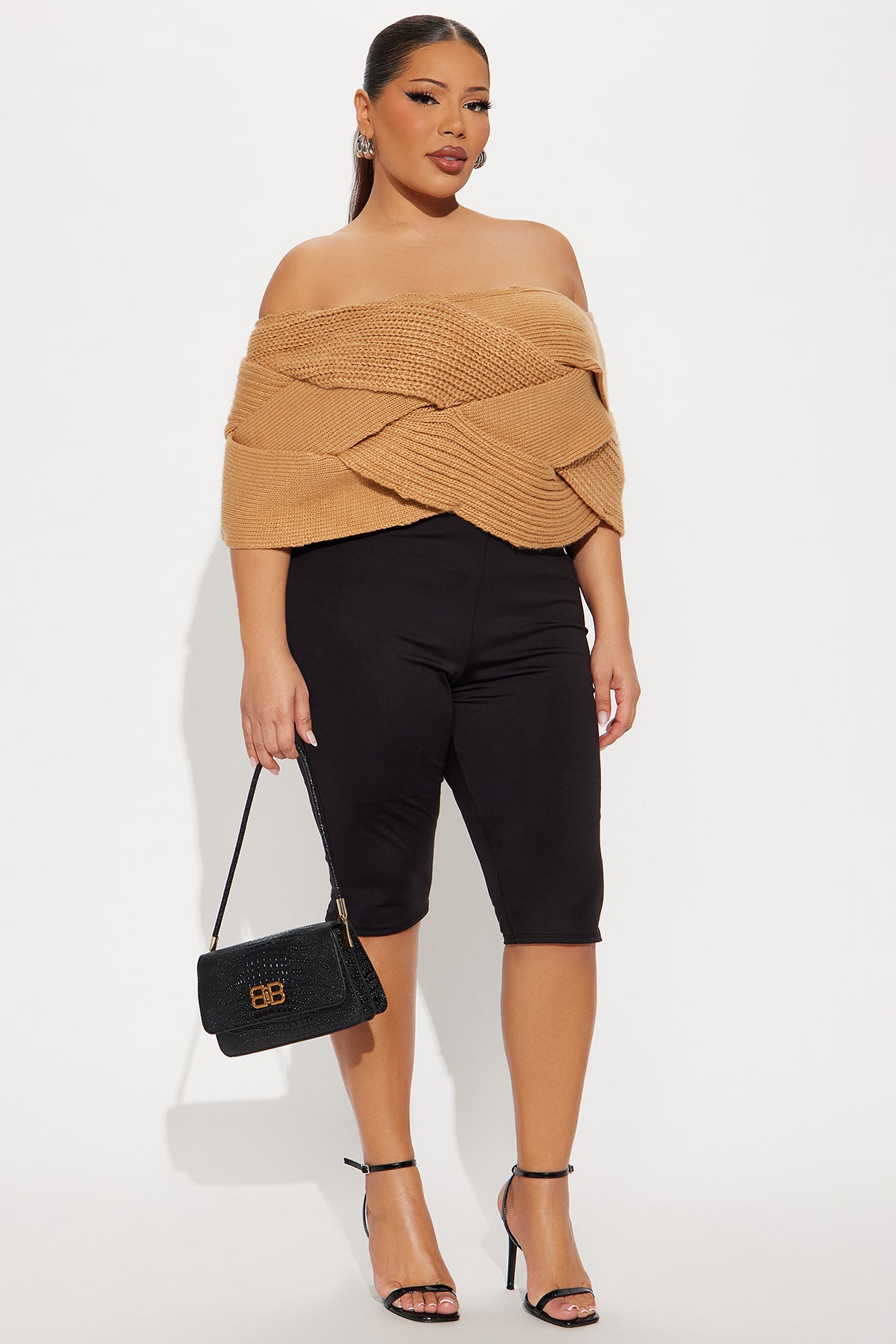 Flirt On Sight Twisted Sweater Top - Camel