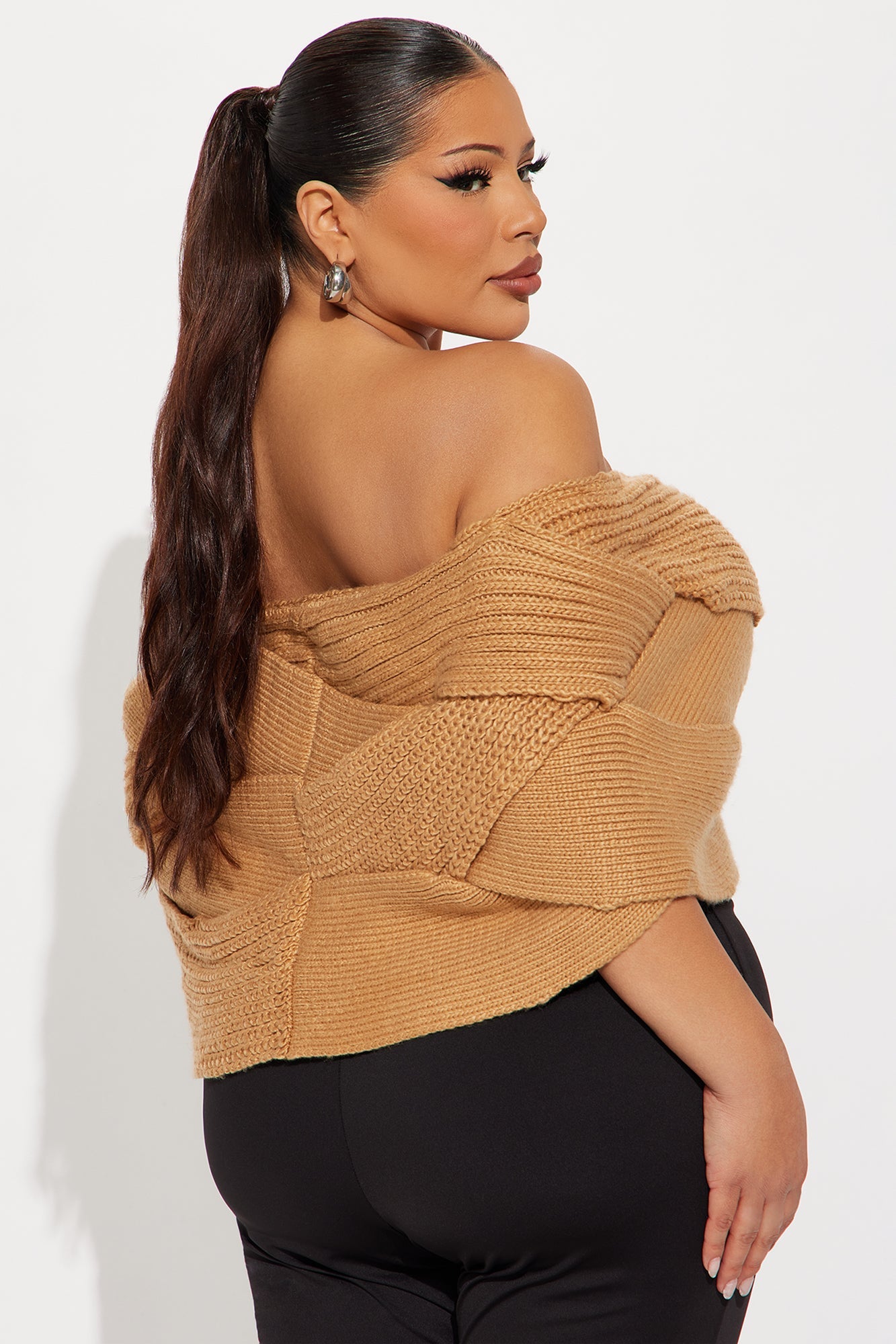 Flirt On Sight Twisted Sweater Top - Camel