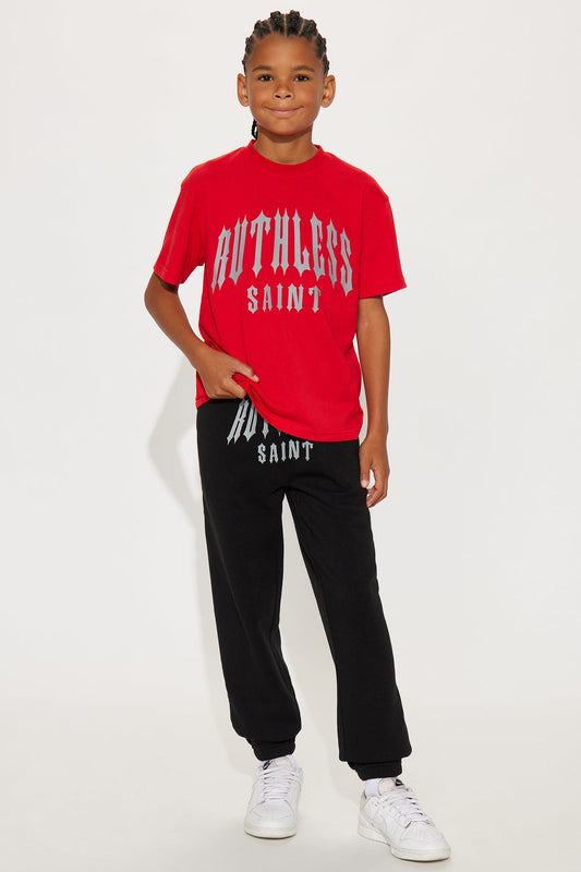 Mini Ruthless Saint Jogger Set - Red/Black