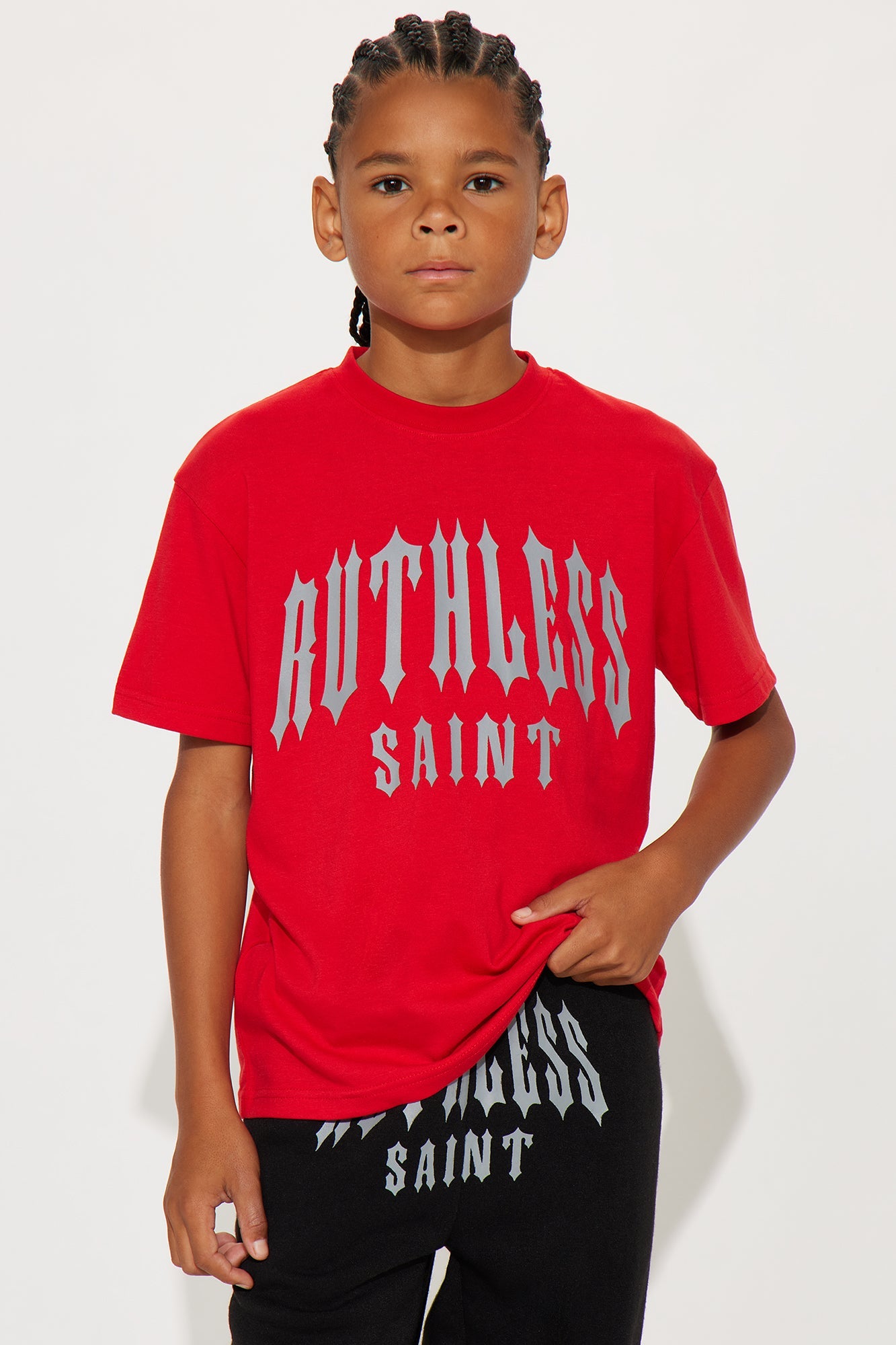 Mini Ruthless Saint Jogger Set - Red/Black