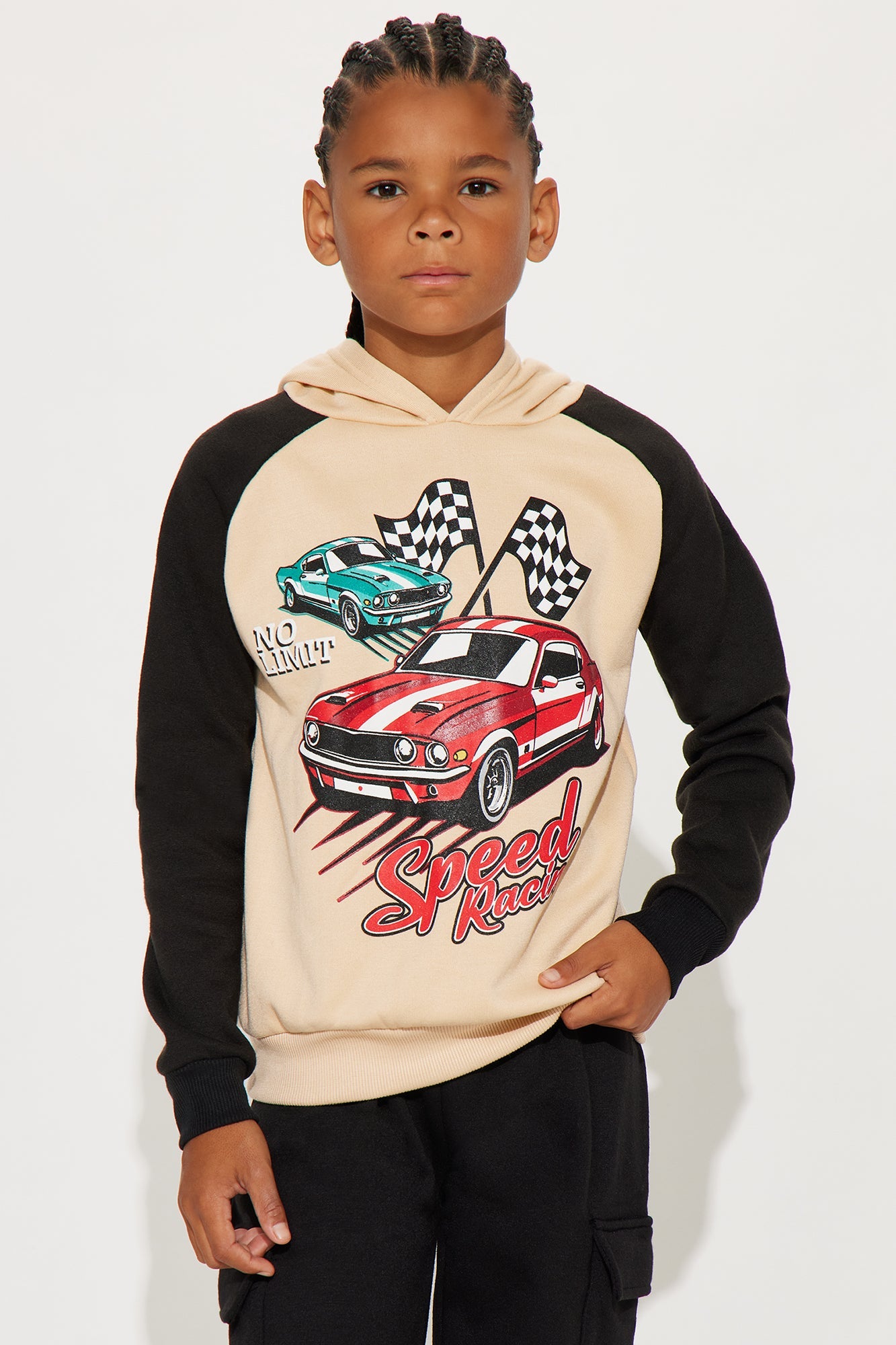 Mini Speed Racing Hoodie And Jogger Pant Set - Sand/combo