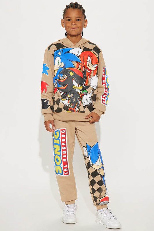 Mini Sonic And Knuckles Hoodie And Jogger Pant Set - Sand